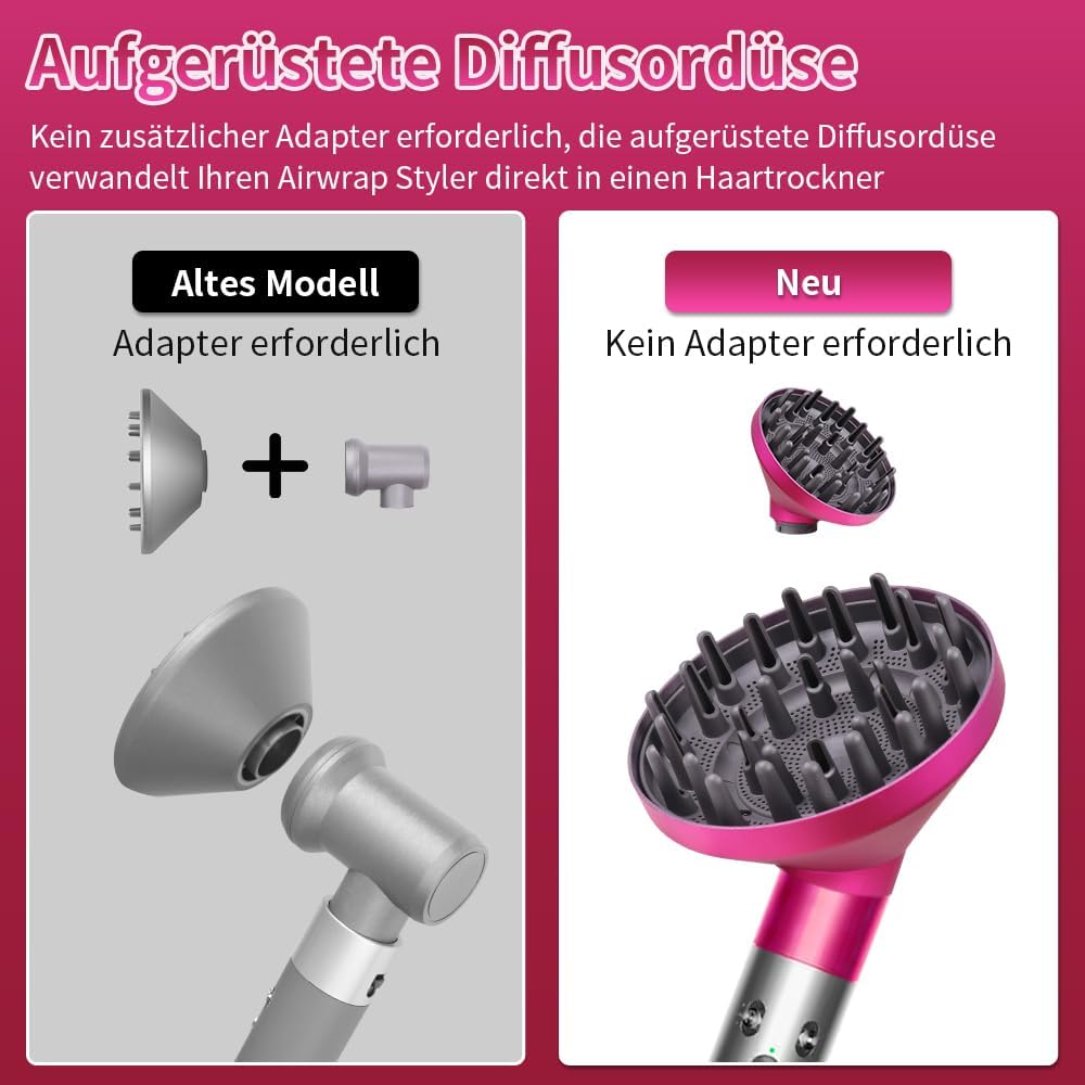 Detalle 2 de Laymi Diffusor für Dyson Airwrap für rosa