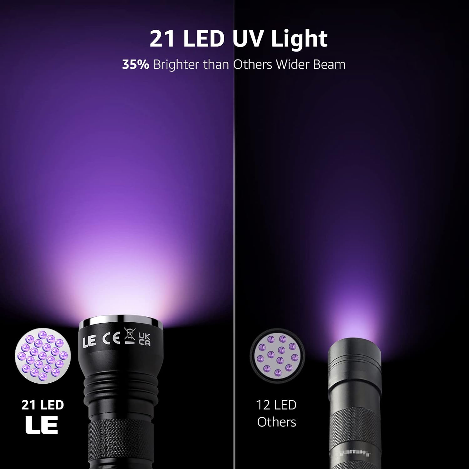 Thumbnail 1 de LE Torcia UV 21 LED 395nm tascabile 📡