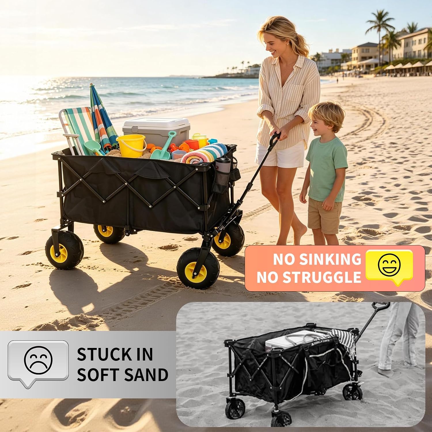 Thumbnail 6 de iHomey Collapsible Wagon Cart, 220L