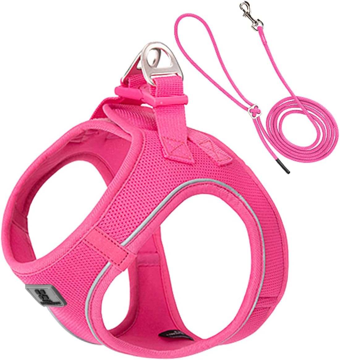 Detalle de Small Combination Dog Harness Leash Set for Small to Medium Dogs (Rose Red, XXS) by SMALL COMBINATION