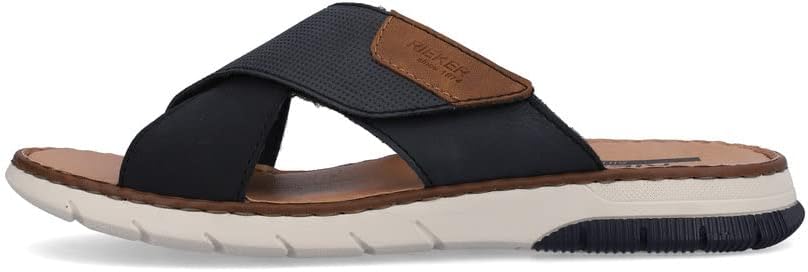 Detalle de Rieker Herren Pantoletten 25283 – bequeme Slipper mit robuster Passform