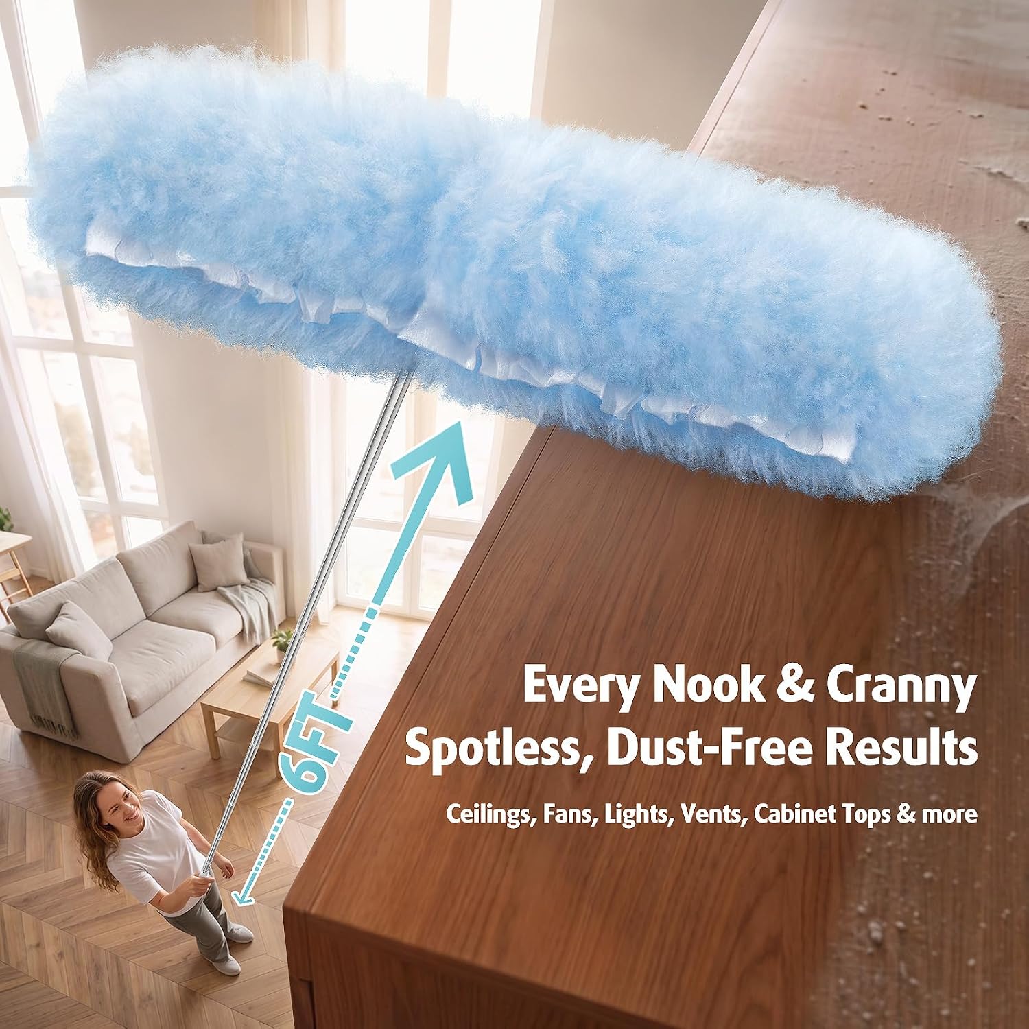 Thumbnail 4 de Air U+ 6 ft Extendable Duster with 20 Refills — Swiffer Compatible Microfiber Dual-Head