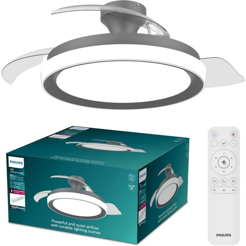 Detalle de Philips Bliss: Ventilador de techo 106 cm con LED regulable y luz integrada