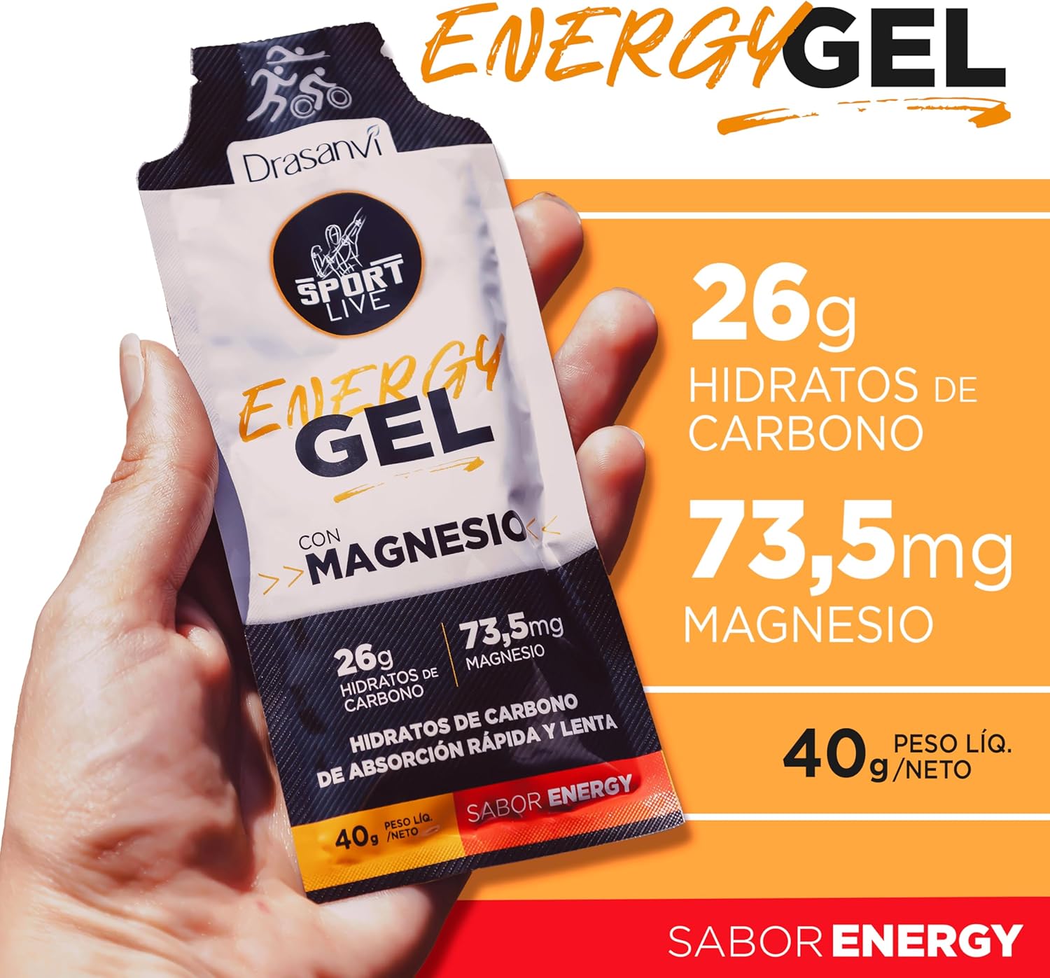 Detalle de DRASANVI Gel Energético Magnesio | Energía y Recuperación 💪