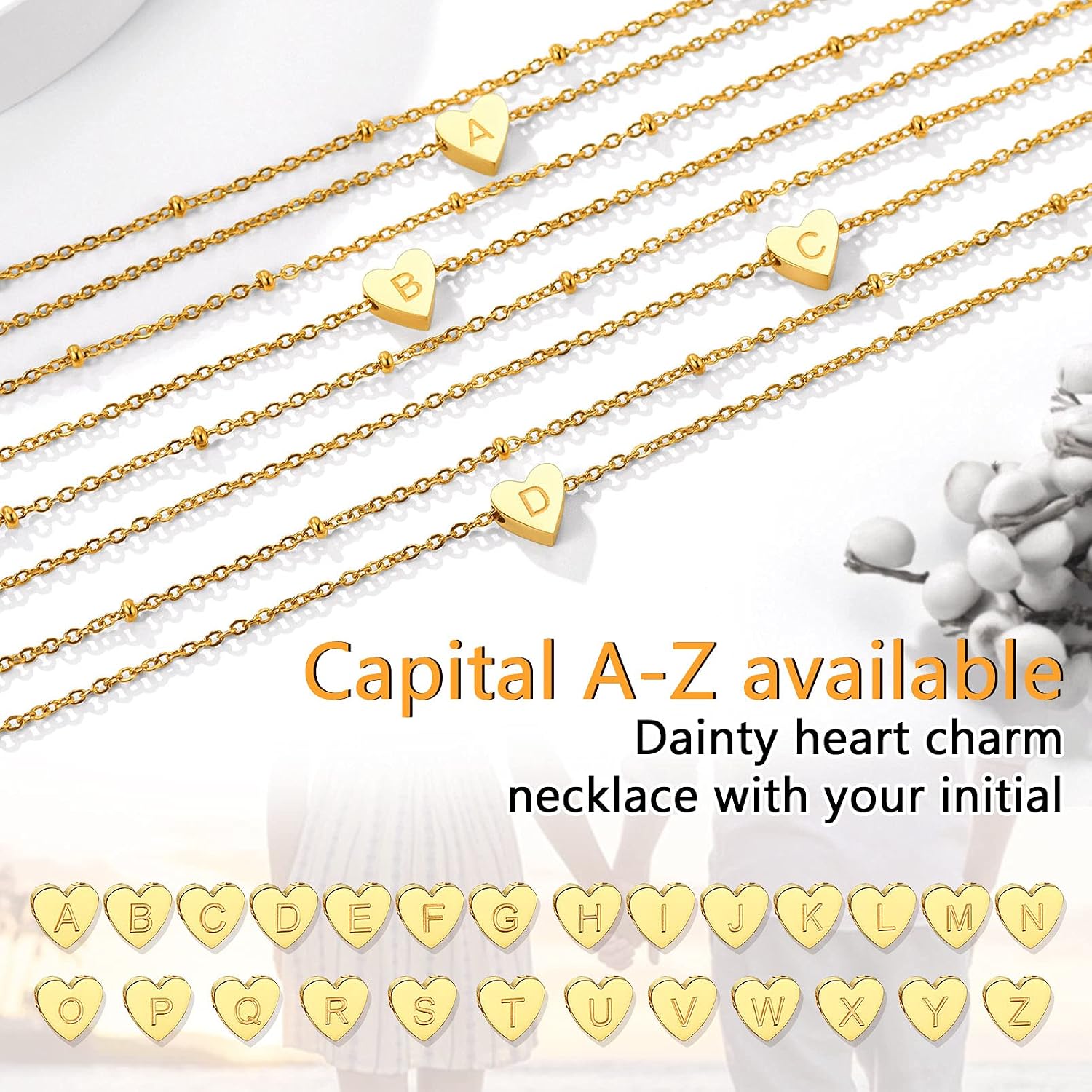 Thumbnail 4 de PROSTEEL Collier Femme 2 Rangs Coeur Initiale