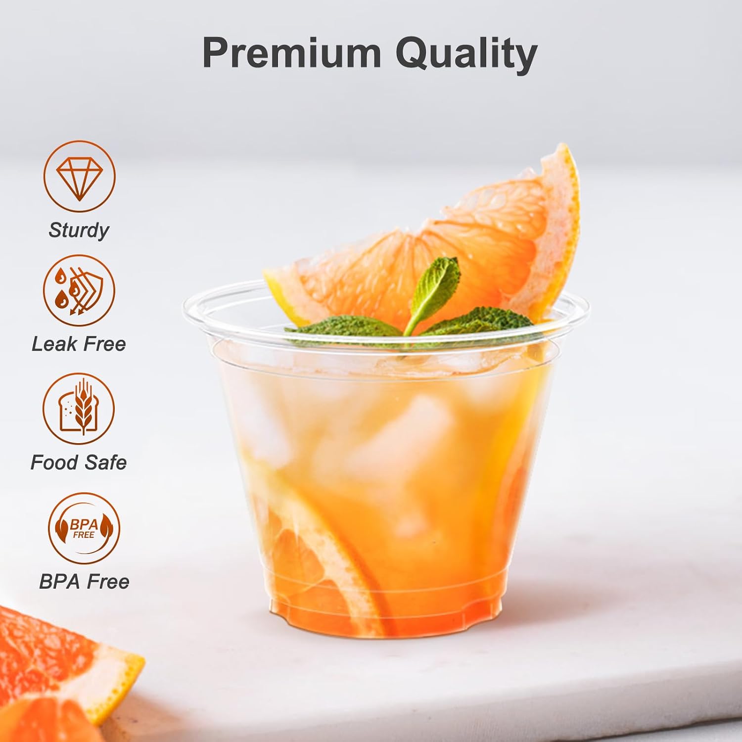 Detalle de Dealusy 100 Pack 9 oz clear plastic cups