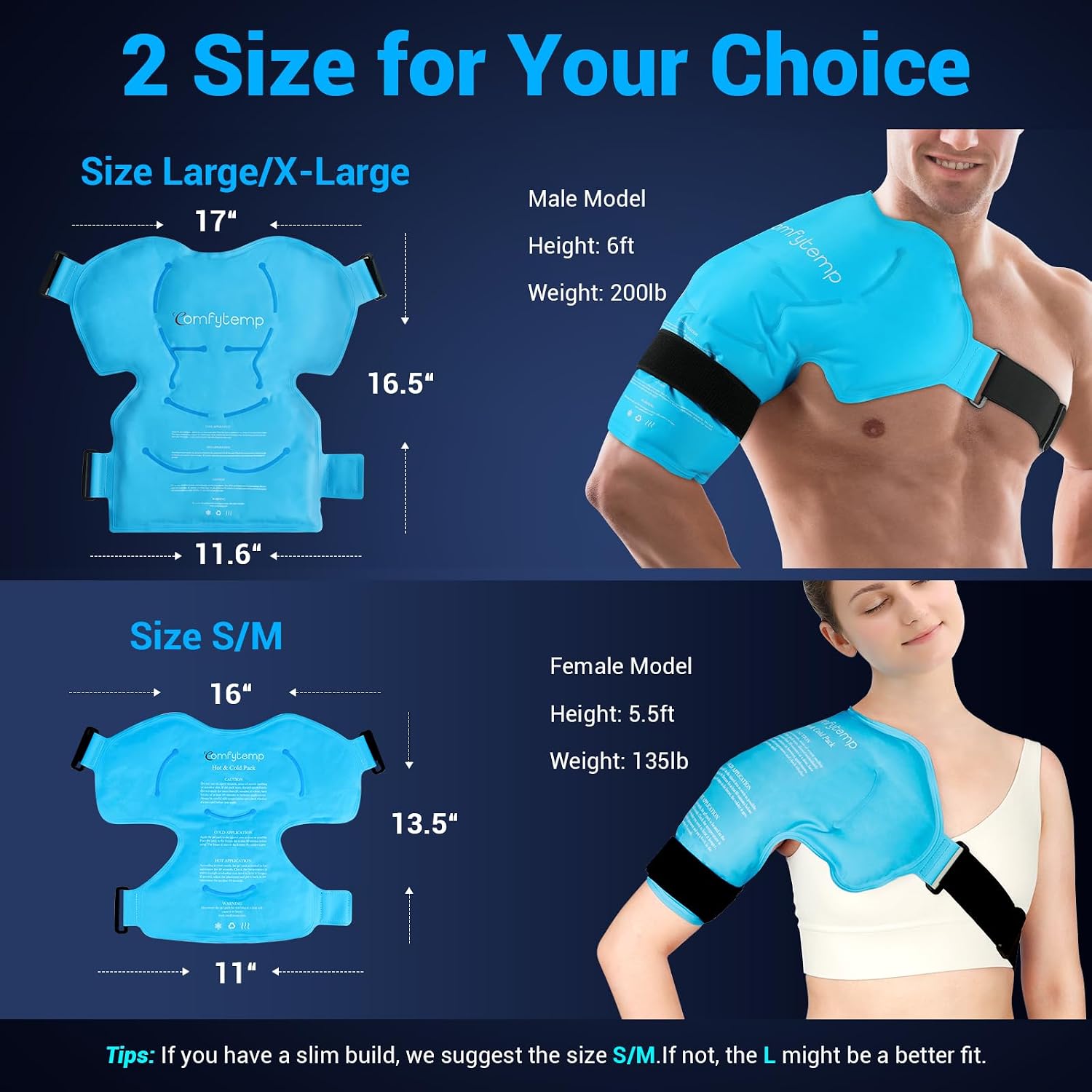 Thumbnail 1 de Comfytemp Shoulder Ice Pack, Large/X-Large Hot and Cold Therapy Wrap