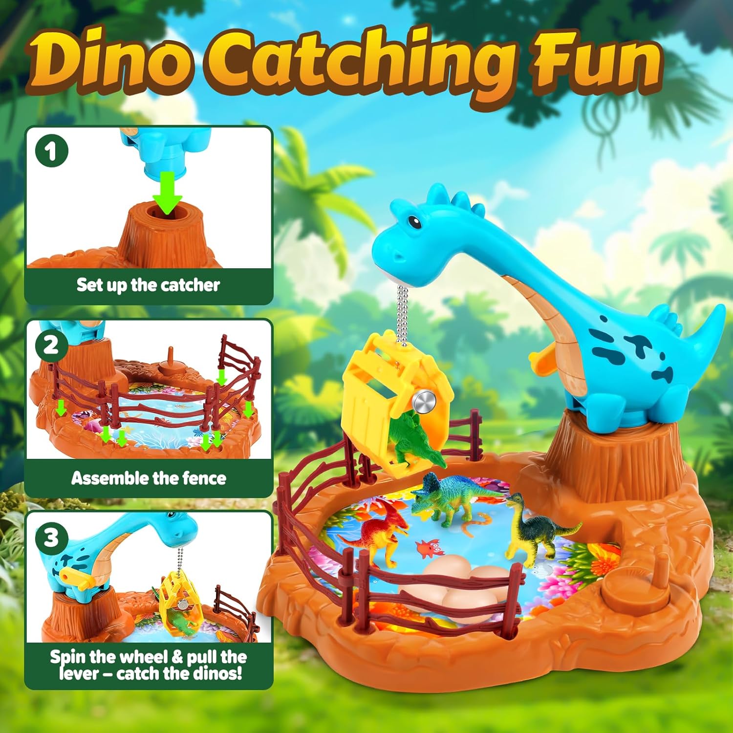 Detalle de WEARXI Dinosaur Grab Toy Set for Kids