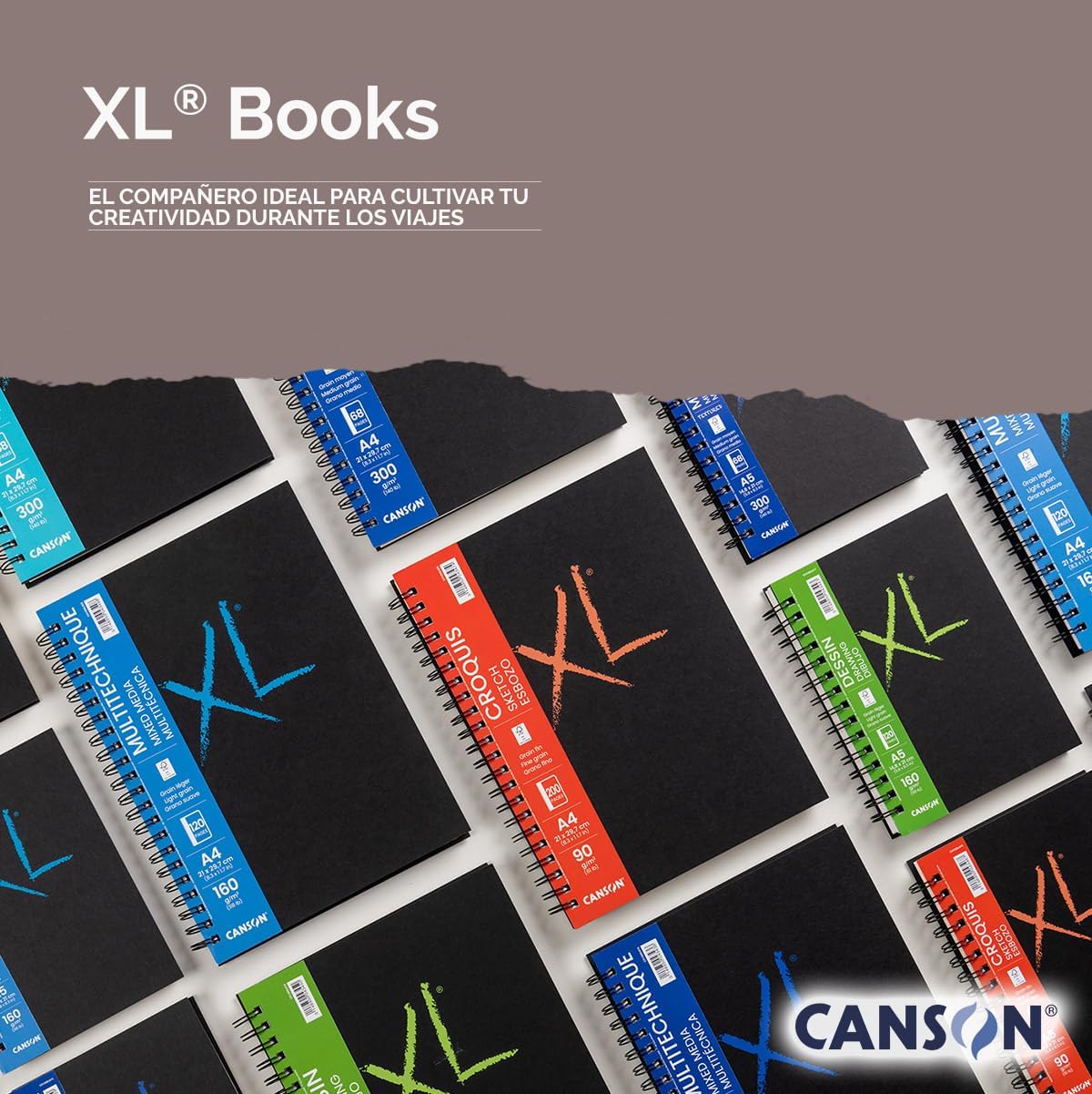 Thumbnail 6 de Canson XL Aquarelle Book spiralato lato lungo A5, 34 fogli 300 g/m², grana fine, copertina rigida