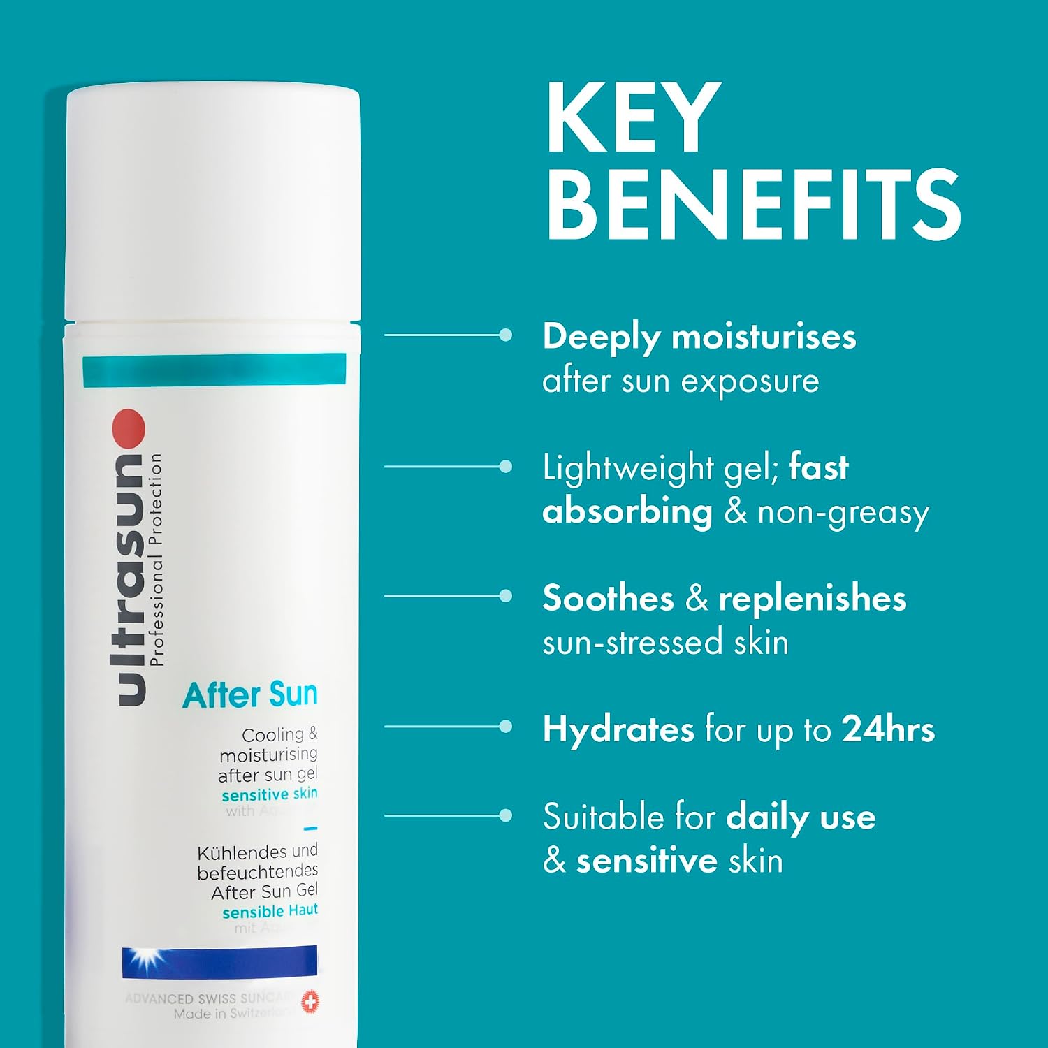 Detalle 2 de ultrasun Aftersun 100 ml — soothing and hydrating after-sun lotion for sensitive skin