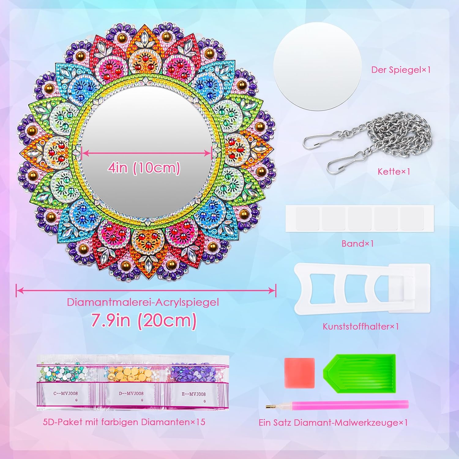 Thumbnail 6 de Geschenk Diamond Painting Spiegel für Mädchen 6–12