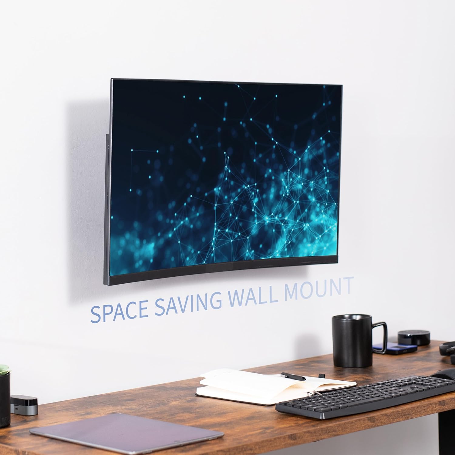Detalle de VIVO Height Adjustable Single Monitor Wall Mount (MOUNT-VW01A) for 17–32" Screens