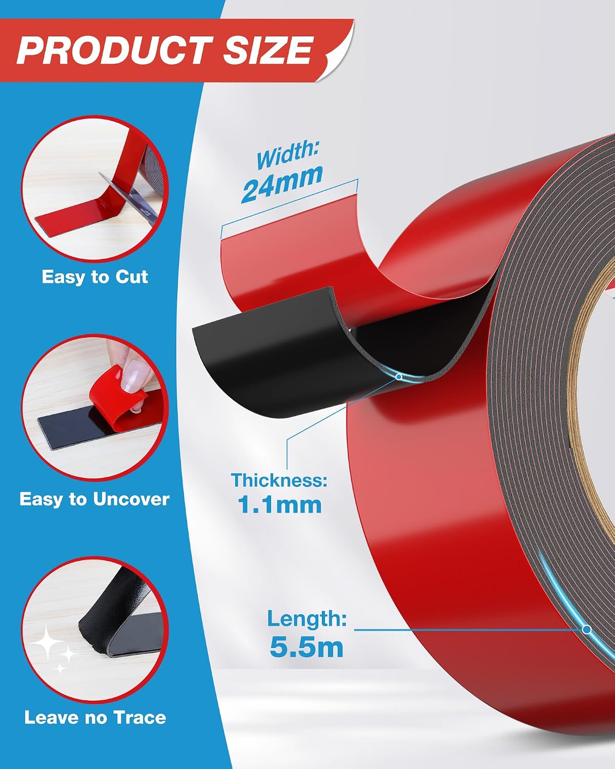 Detalle de Emitever 6411 Double Sided Tape 24mm