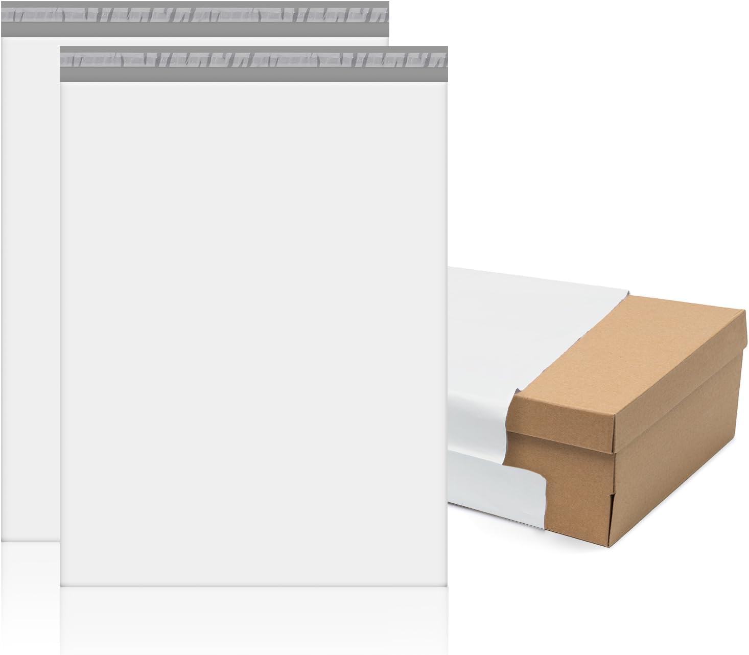 Detalle de Fuxury 17.7 x 22-Inch Poly Mailers, 25-Pack, White Self-Seal Shipping Bags