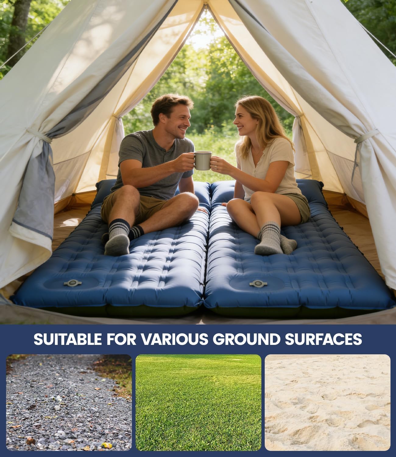 Thumbnail 4 de DoXtreme selbstaufblasende Isomatte (2-in-1, 28x12 cm Packmaß) für Camping, Festival, Wandern & Reisen