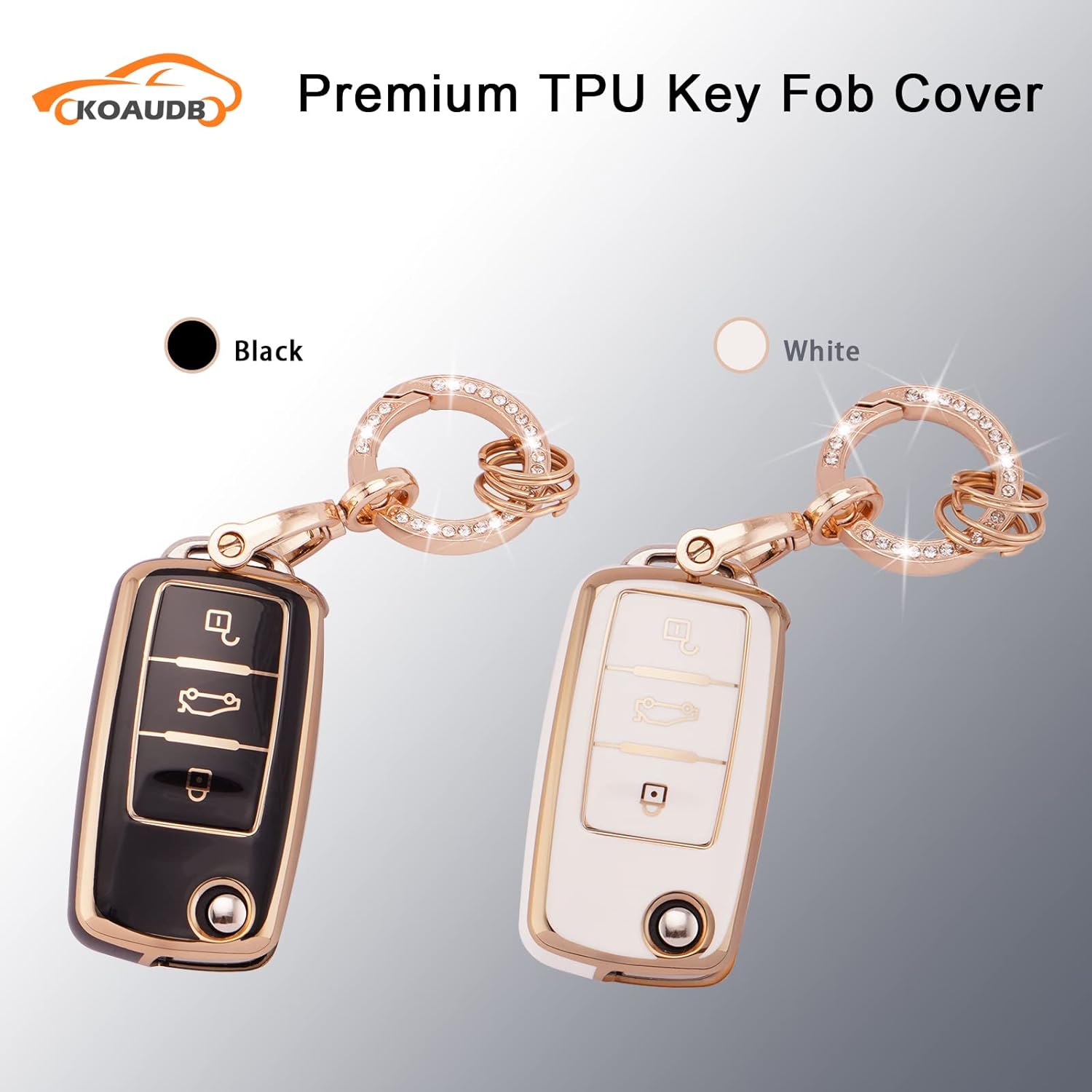 Thumbnail 4 de Koaudb 3-Buttons Key Fob Cover for VW: Passat, Golf, Polo, Beetle, Jetta, Touran, Eos, Scirocco