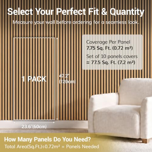 Detalle de TONOR Panneau Mural de Bois Teck 120x60 cm – Lot de 10