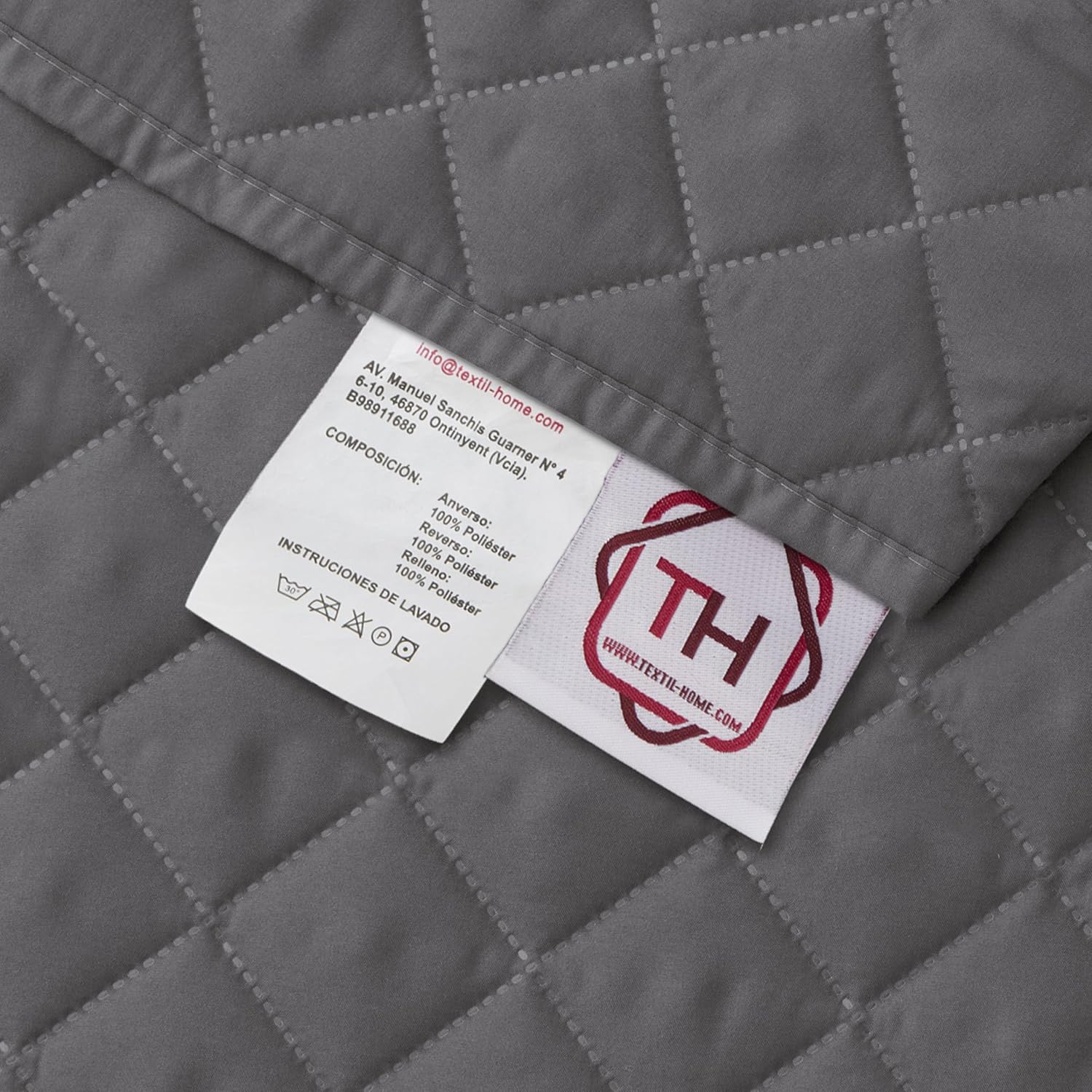 Thumbnail 5 de Easycosy Couvre-lit boutis matelassé gris 230x260 cm pour lit 140x200/150x200 – microfibre respirante Oeko-TEX