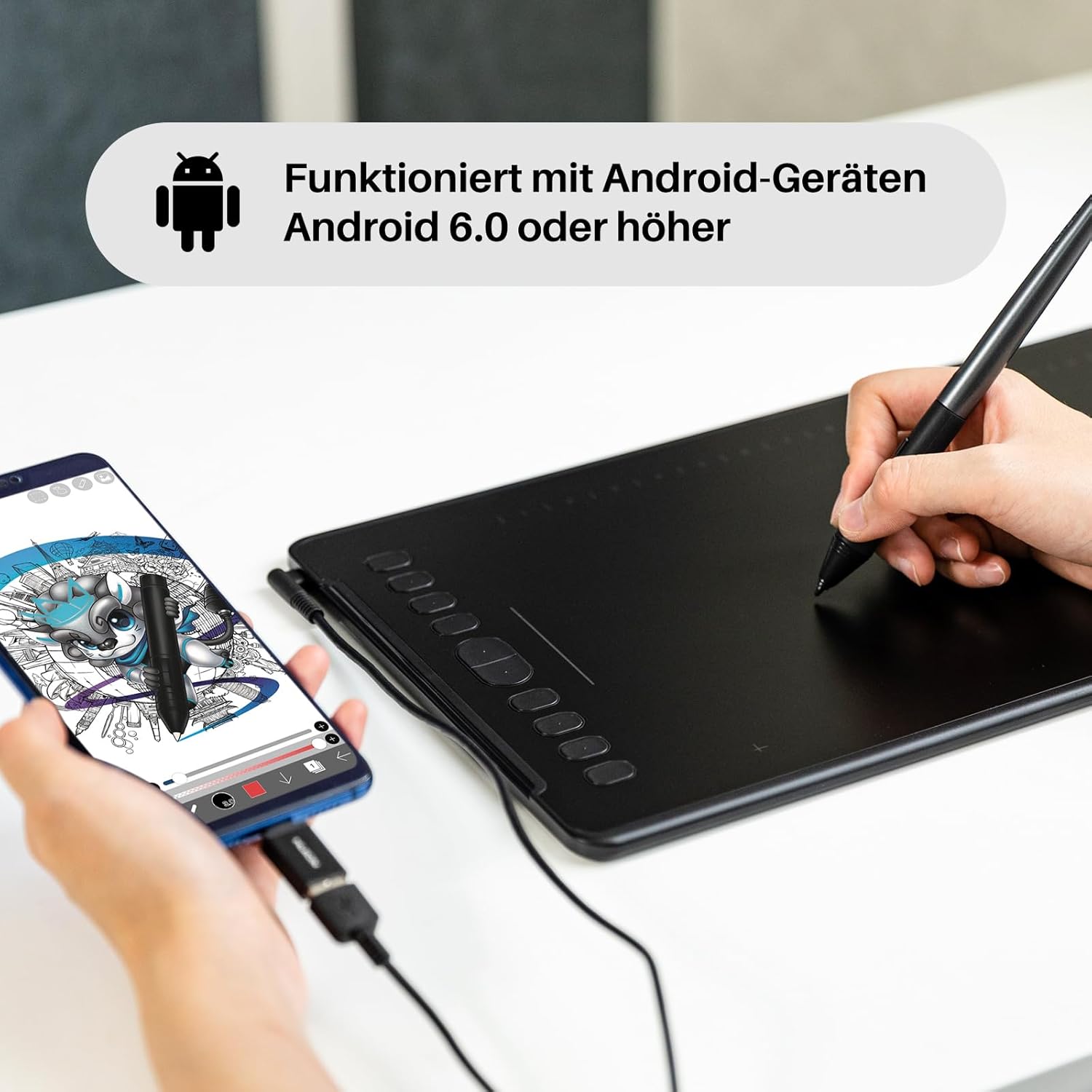Thumbnail 5 de HUION Inspiroy H1161 Grafiktablett (11 x 6 Zoll) mit 10 Express-Tasten und Touch-Strip