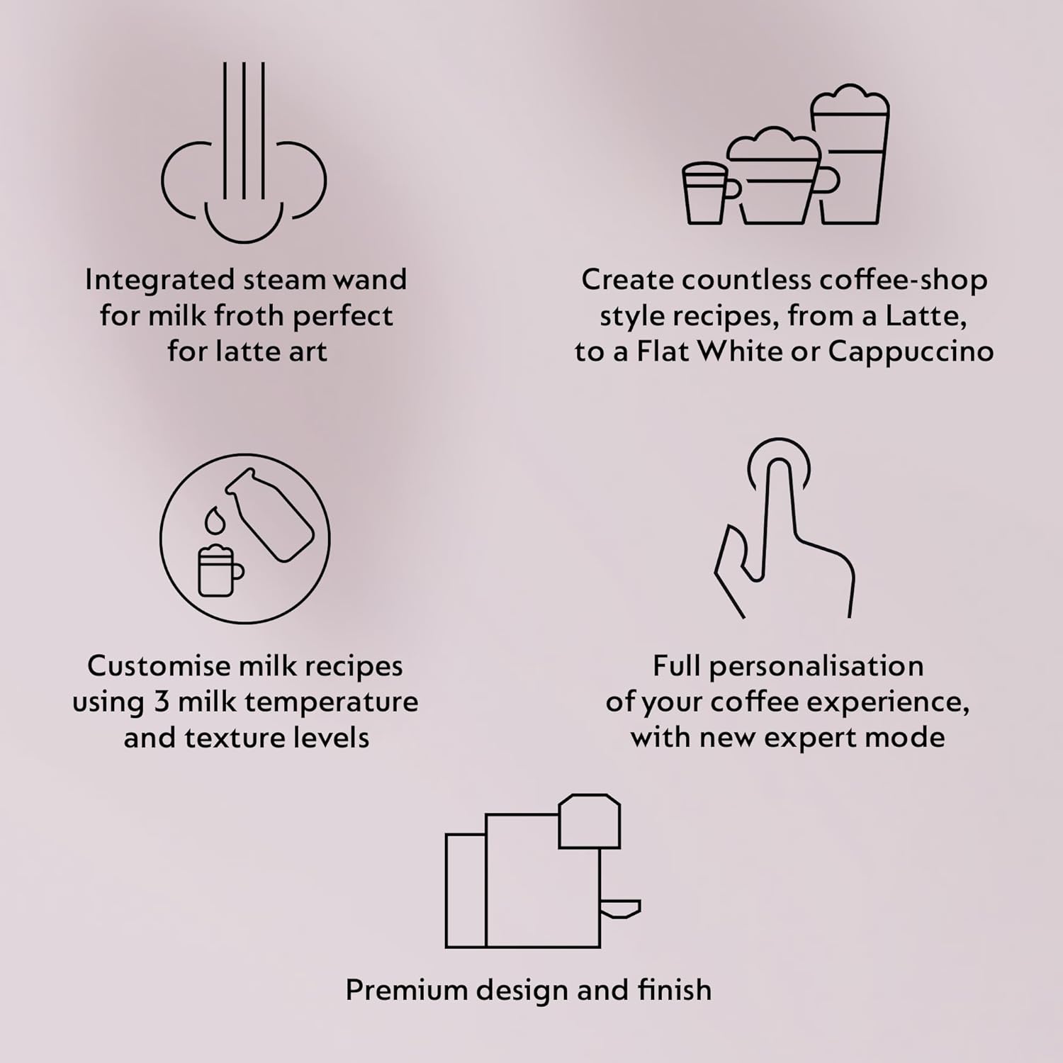 Detalle de Nespresso Vertuo Creatista by Sage: Capsule Coffee Machine with Milk Frother – Sea Salt Finish
