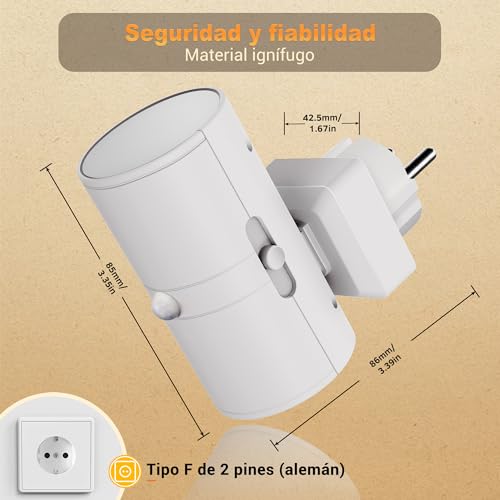 Thumbnail 4 de JandCase Luz Nocturna con Sensor de Movimiento – Enchufe, Brillo Ajustable, 3 Modos