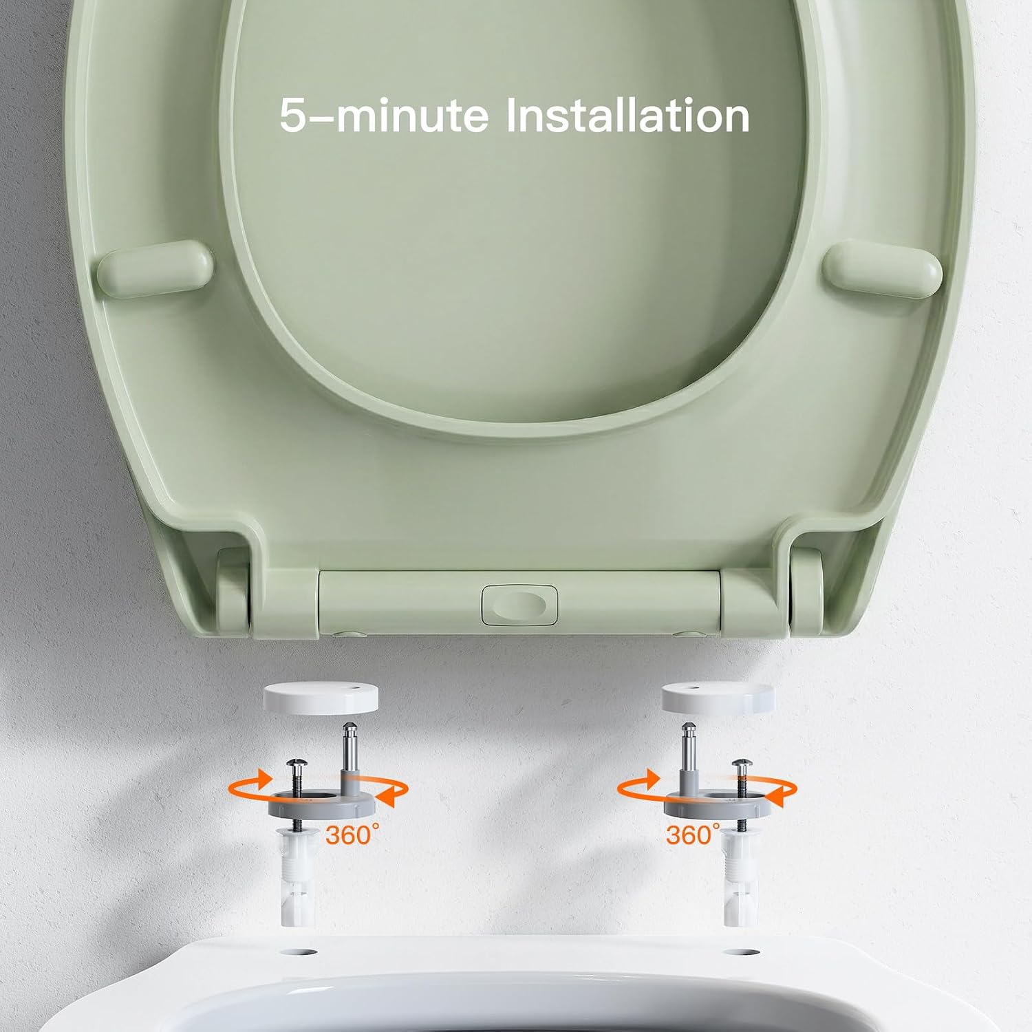 Detalle de Pipishell Abattant WC avec fermeture amortie et libération rapide – forme O, fixation par le haut