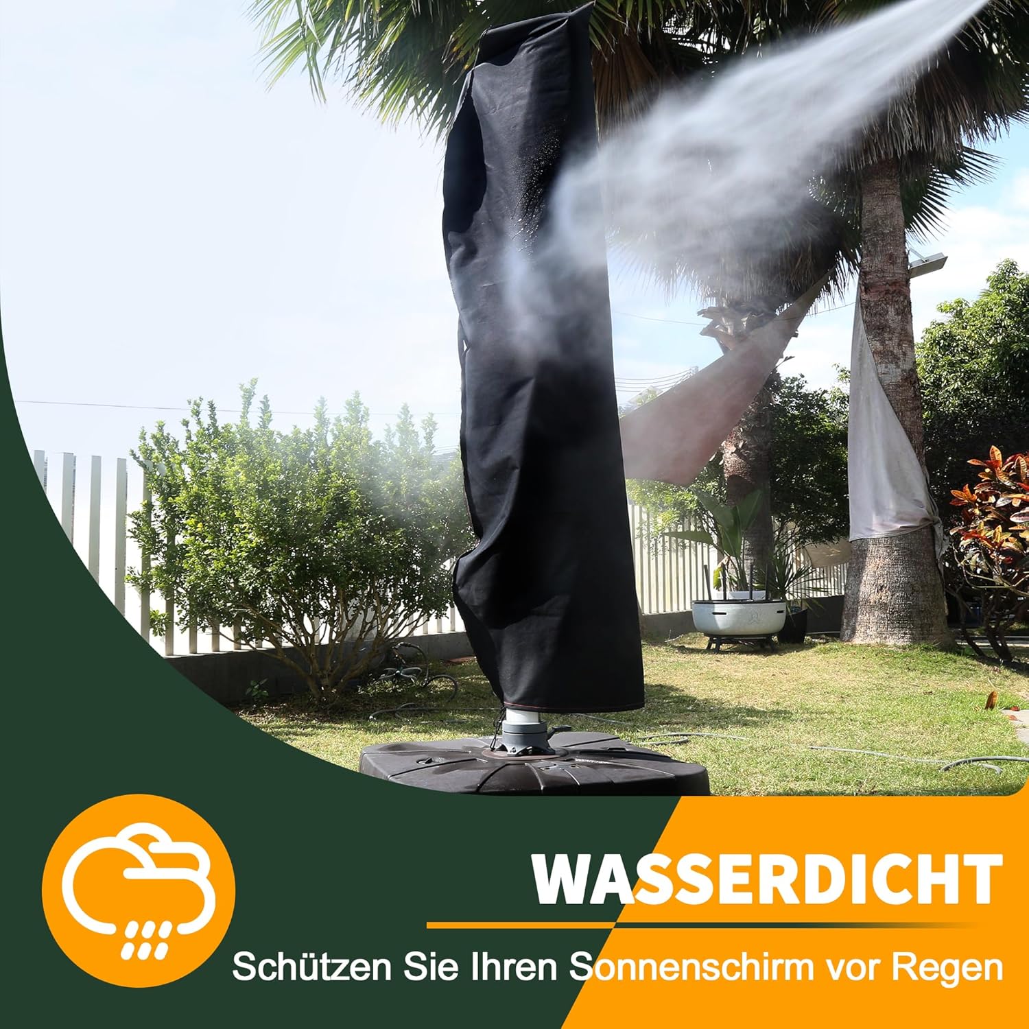 Thumbnail 4 de Enzeno Schutzhülle für Sonnenschirme Ø 300 cm / 200x250 cm – wasserdichte Abdeckung mit Reißverschluss