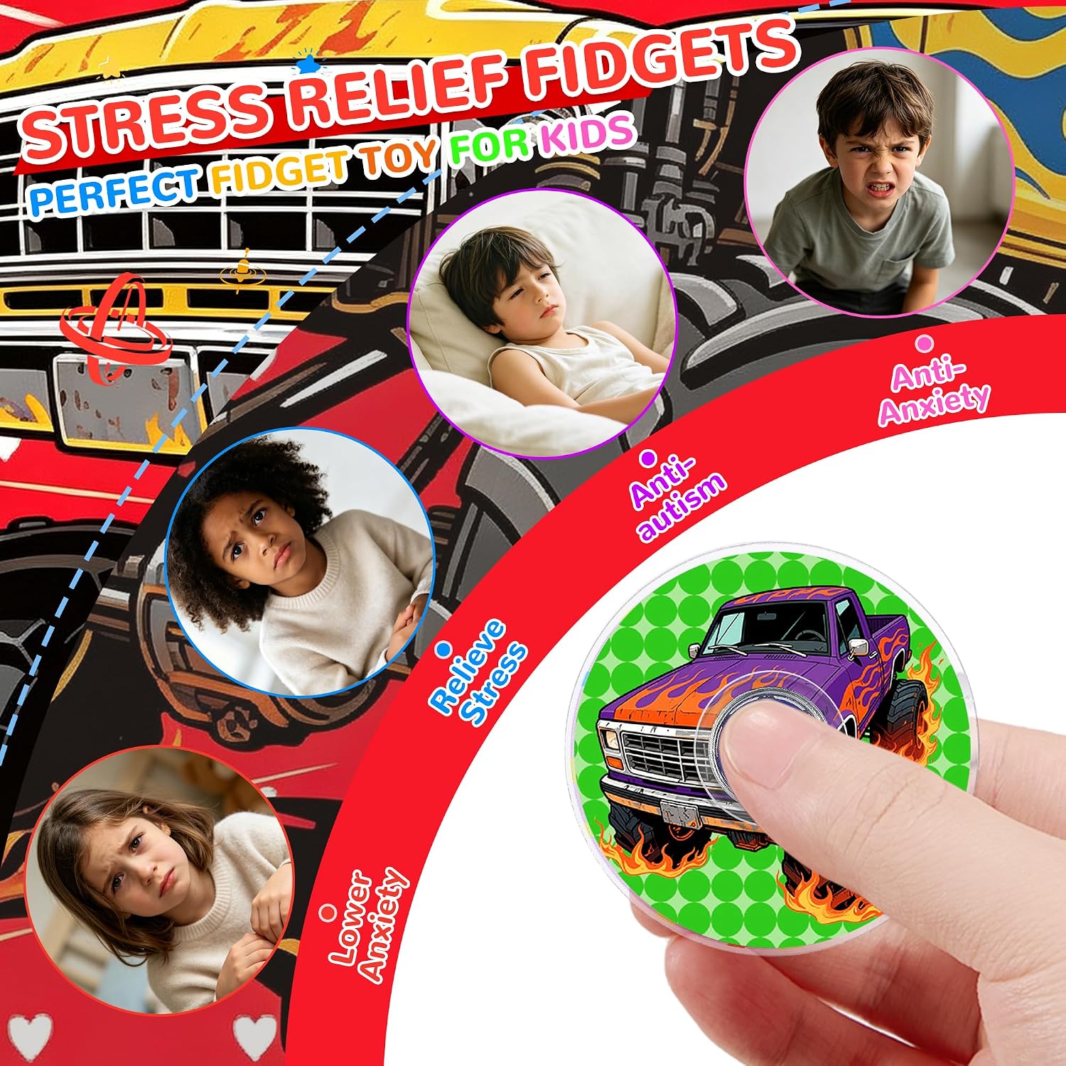 Detalle de Monster Truck Fidget Spinners 24-Pack
