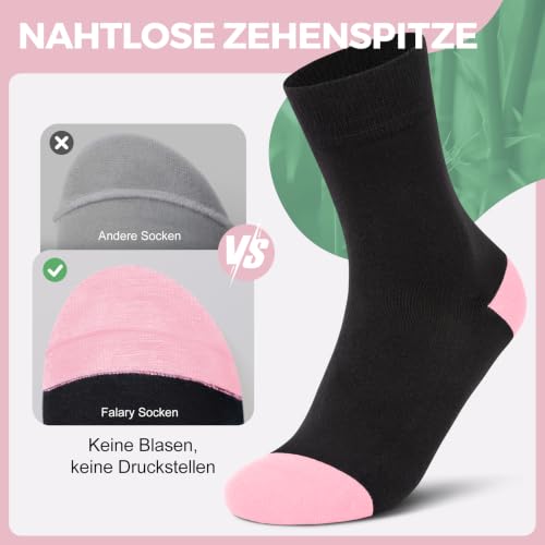 Detalle de FALARY Bambussocken Damen Klassisch – langlebige Bambus-Socken für empfindliche Haut