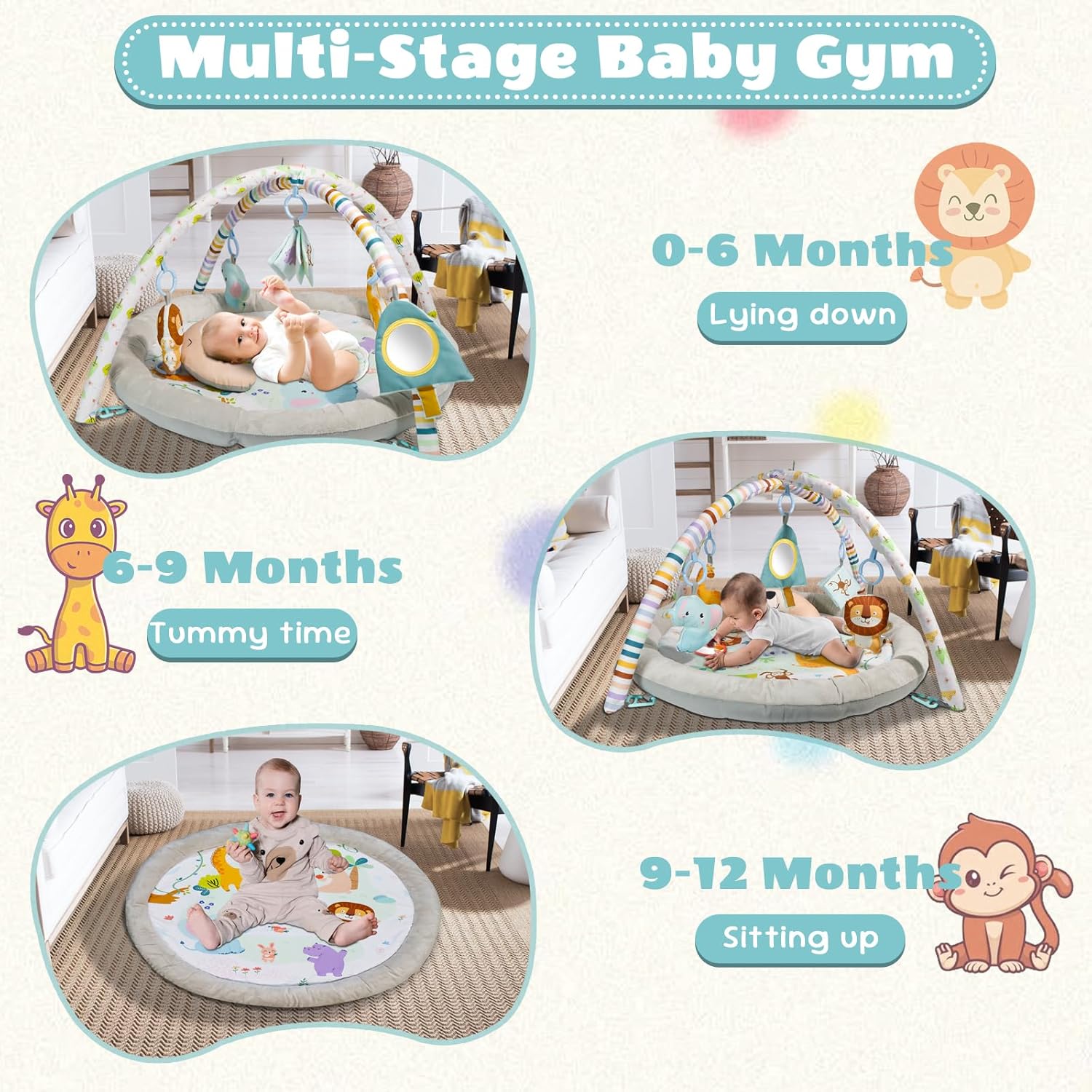 Thumbnail 5 de Plush Play Mat Baby Gym with 6 Toys