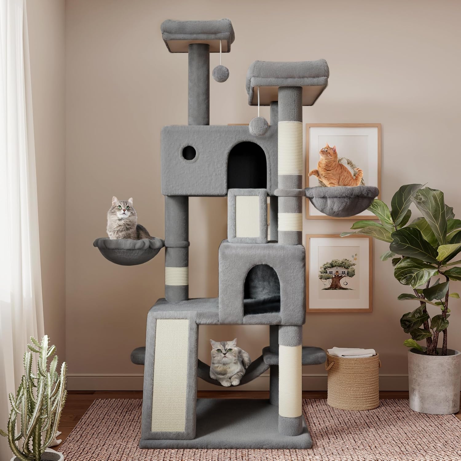 Detalle 2 de SHA CERLIN Cat Tree Tower 65in
