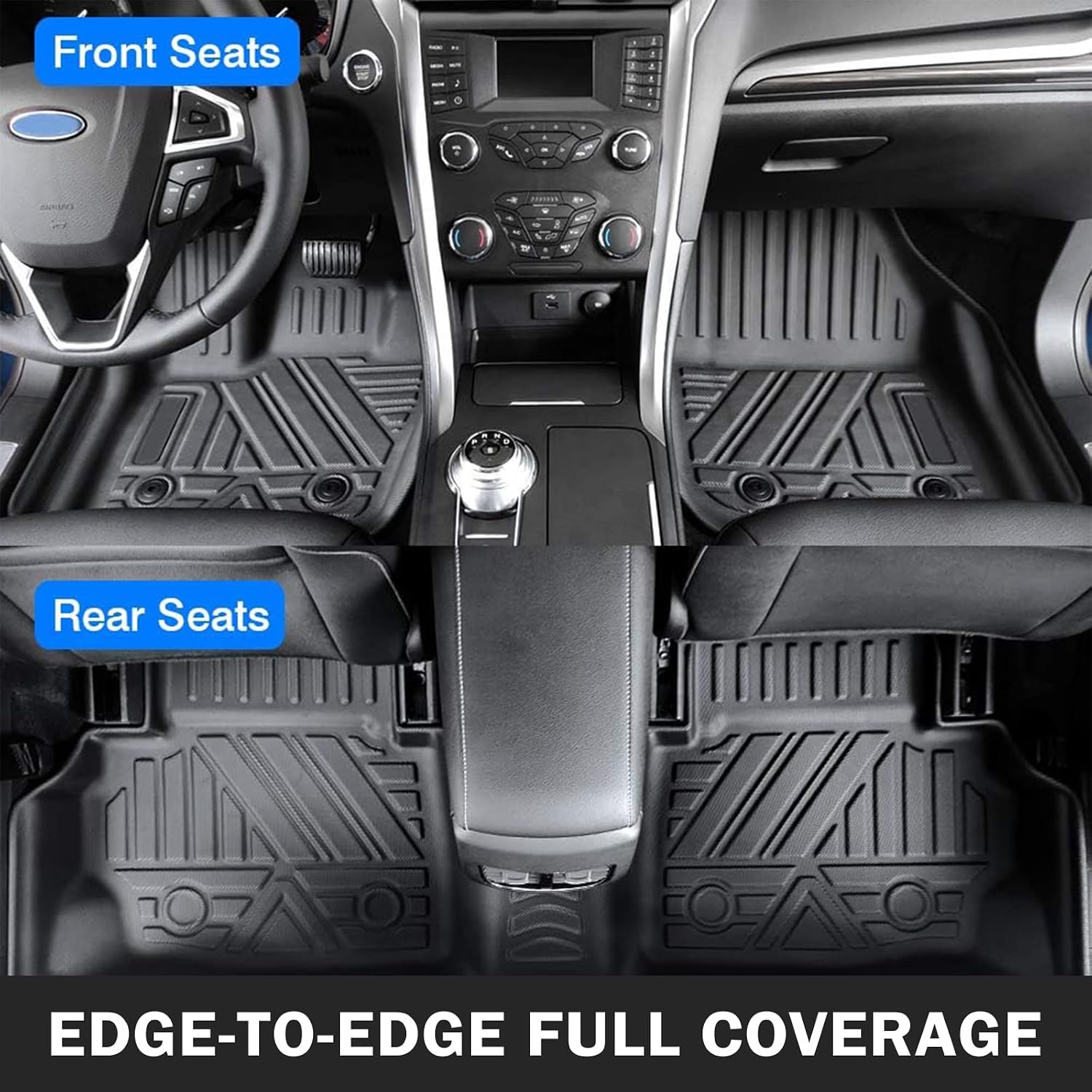 Thumbnail 3 de KUST Custom Fit Floor Mats for 2020-2025 Nissan Sentra (Not for 2026) — All Weather, Edge-to-Edge TPE Mats