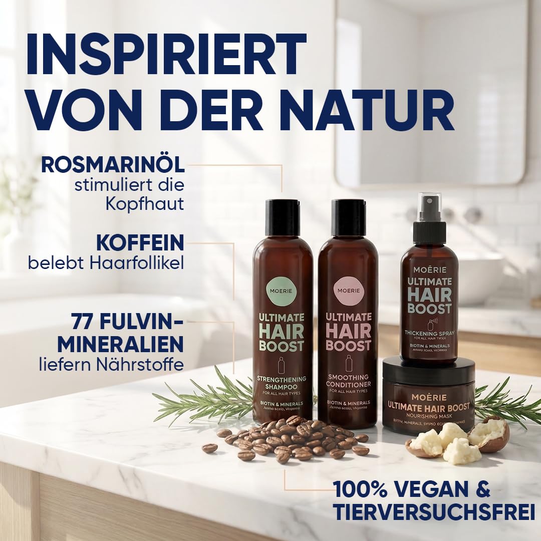 Thumbnail 6 de Moerie Shampoo Set gegen Haarausfall (Conditioner, Haarwachstums-Serum & Haarmaske, veganes 8er-Set mit 77 Mineralien)