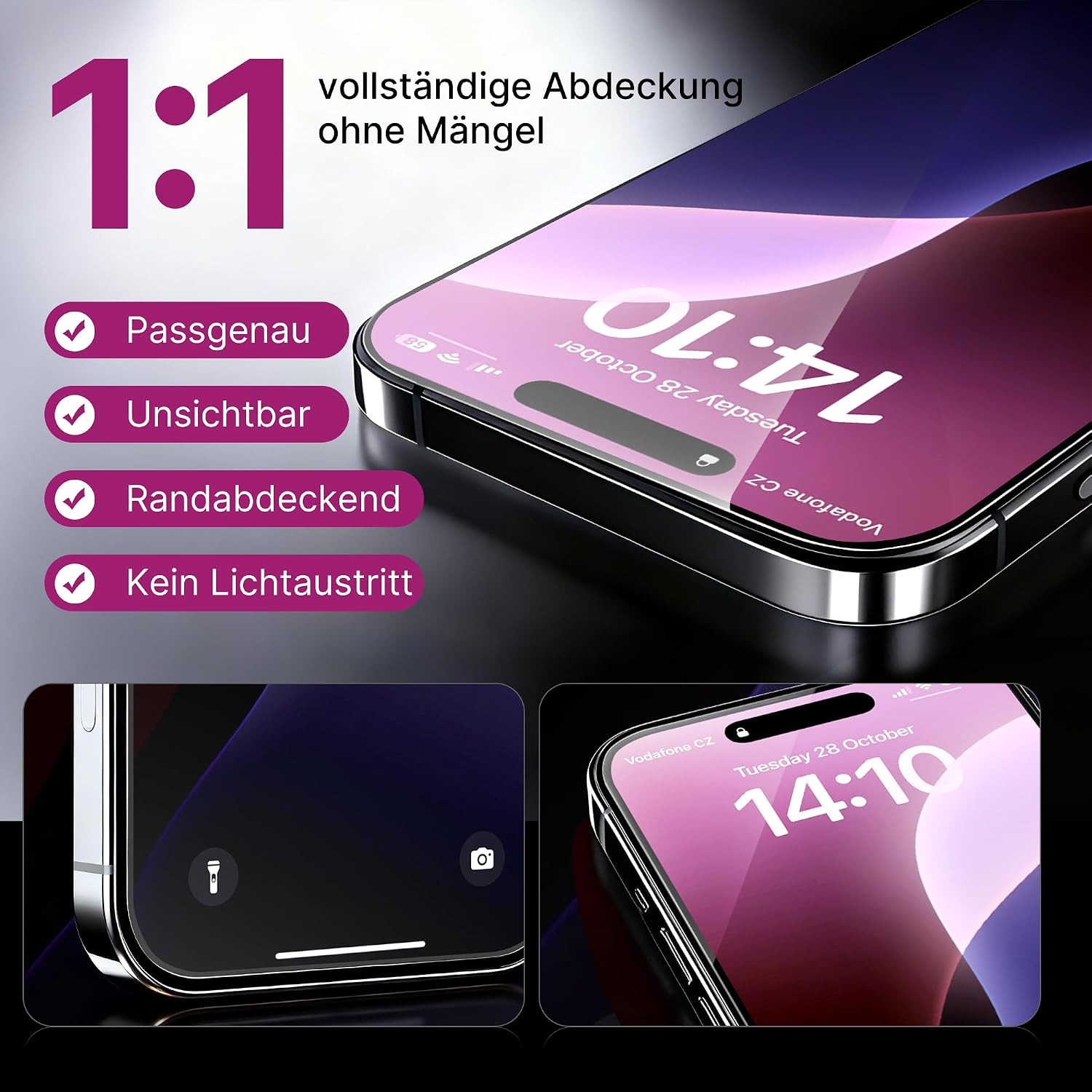 Thumbnail 6 de TUFFGLAS Sichtschutz Panzerglas iPhone 15 Pro