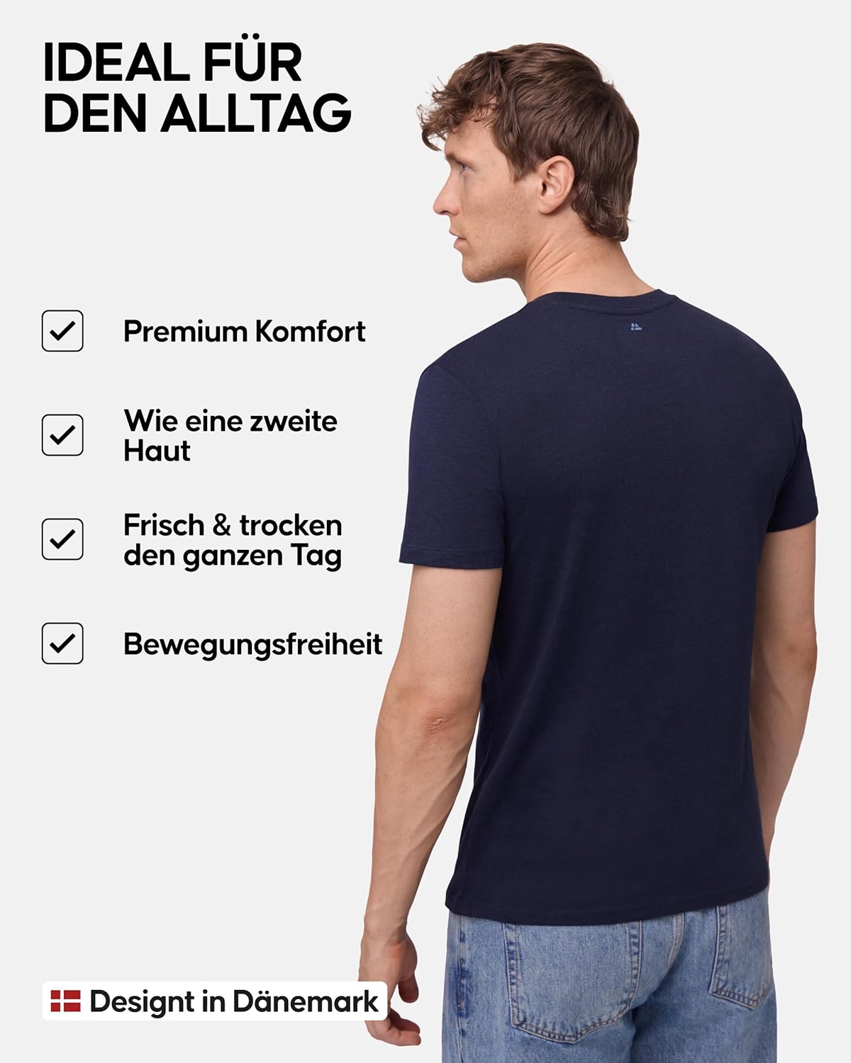 Detalle de Danish Endurance Herren T-Shirt Modal 4er Pack