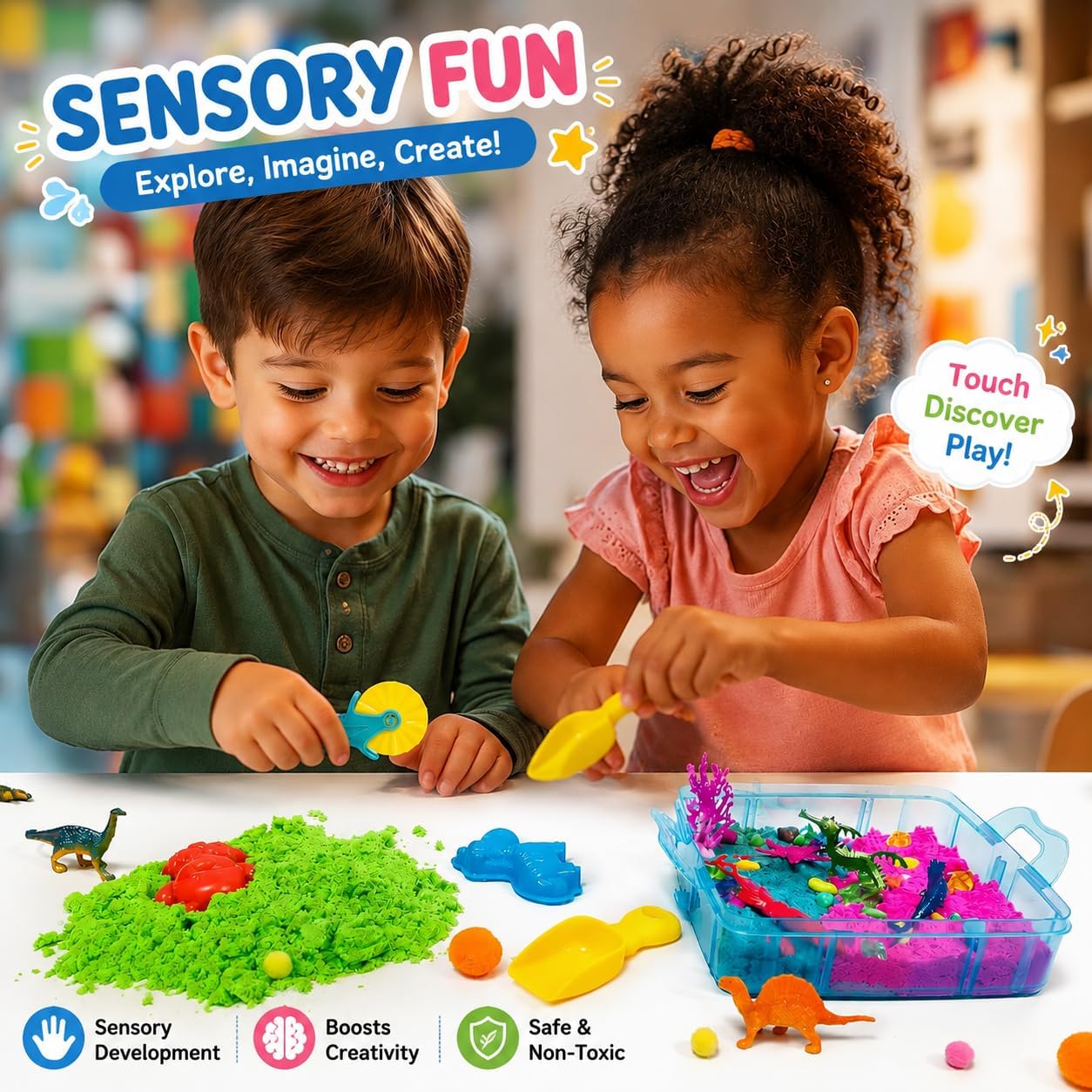 Detalle de AGENTLAN Dino & Ocean Sensory Sandbox Play Set