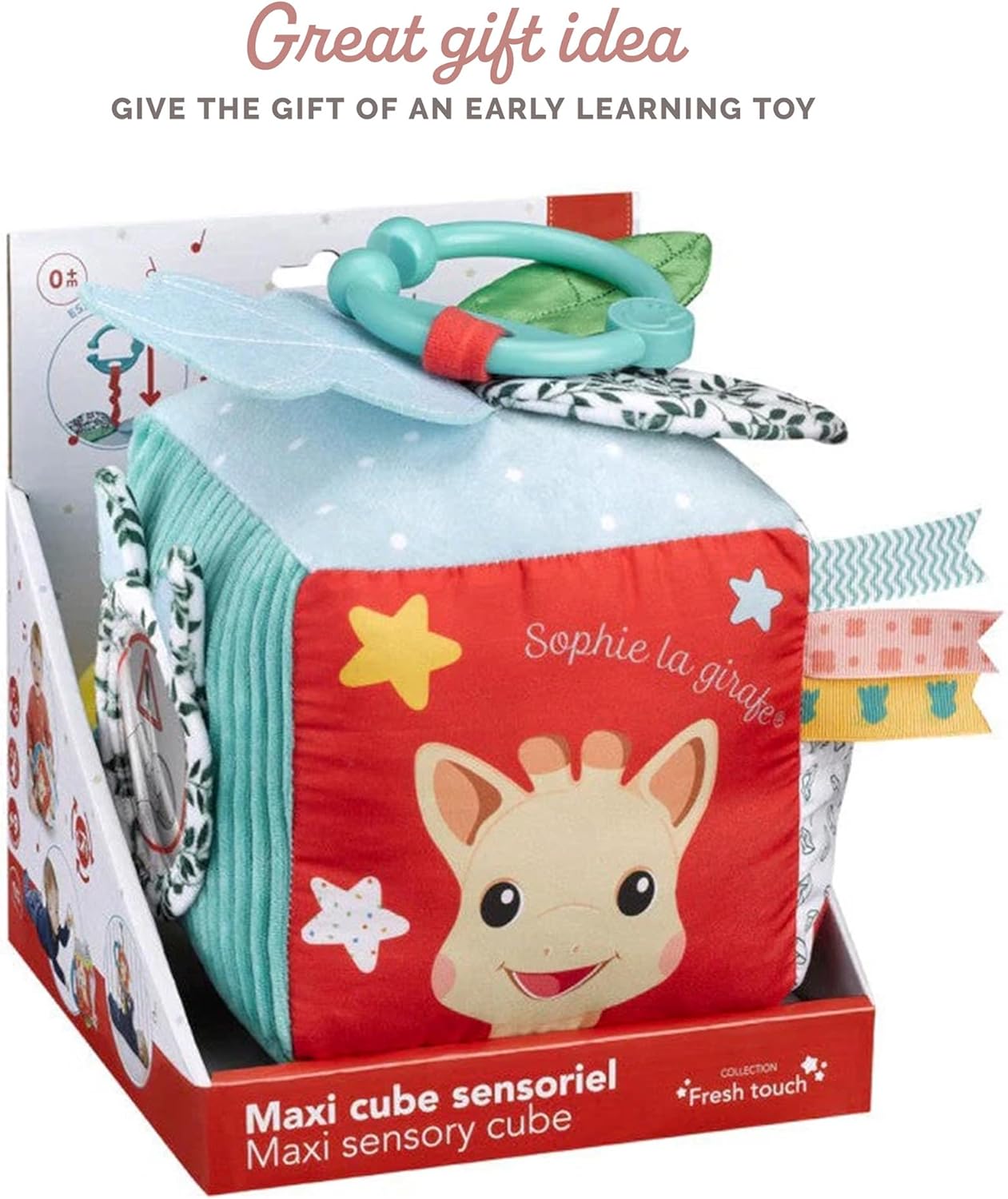 Thumbnail 6 de Sophie la Girafe Maxi Cube Sensoriel : un jeu d’éveil textile à accrocher à la poussette