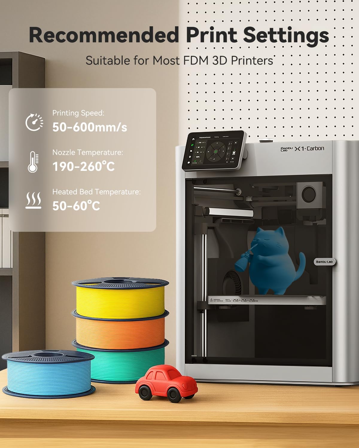 Thumbnail 6 de SUNLU High-Speed Matte PLA Filament, 1 kg, Grey, 1.75 mm, Up to 600 mm/s