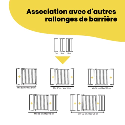 Thumbnail 4 de Safety 1st Easy Close Metal Rallonge de Barrière 7 cm, Noir