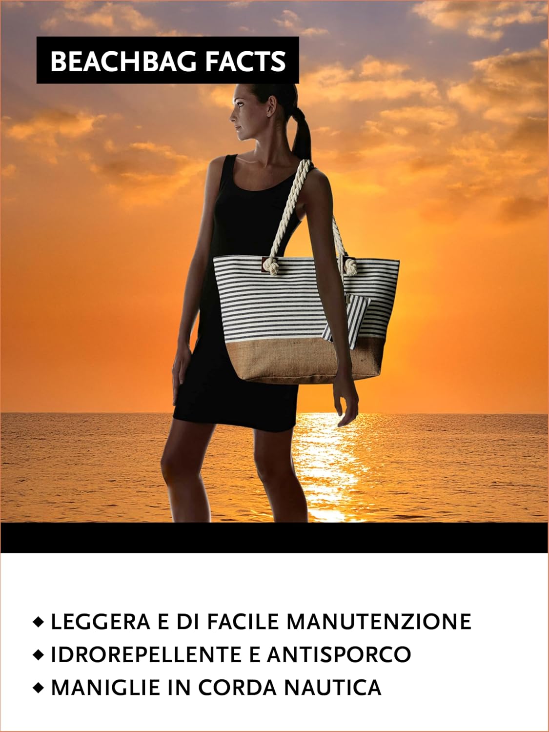 Thumbnail 3 de DonDon Grande – Borsa da spiaggia idrorepellente con cerniera: spazio, stile e praticità