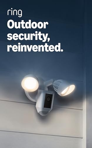 Detalle de Ring Floodlight Cam Wired Plus: 1080p HD security with motion-activated floodlights