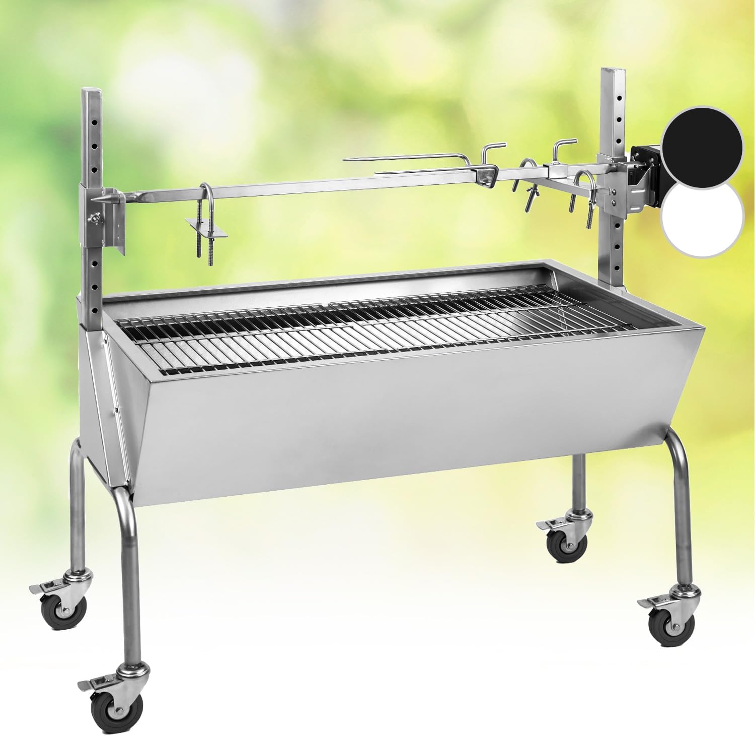 Detalle 2 de OneConcept GQ8-SAUENLAND – grill węglowy 2 w 1 z rożnem i silnikiem