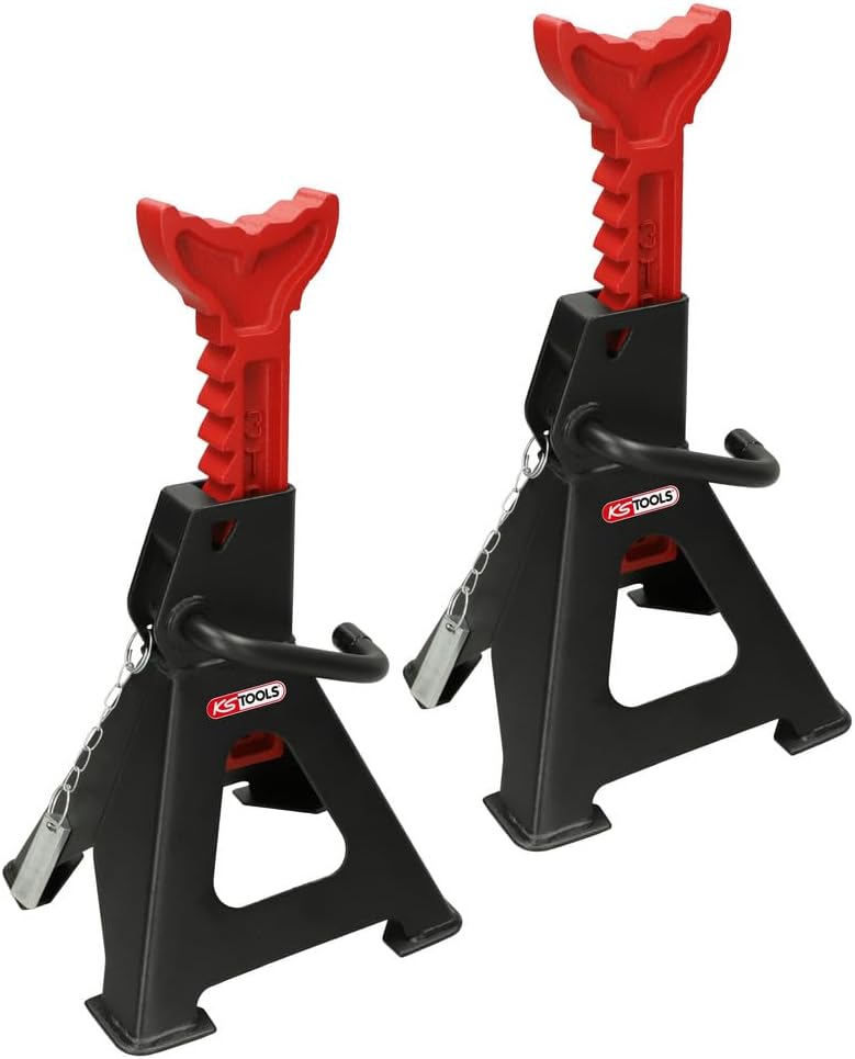 Detalle de KS Tools tandheugelsteunen, 3 ton per paar, verstelbaar van 295 tot 425 mm