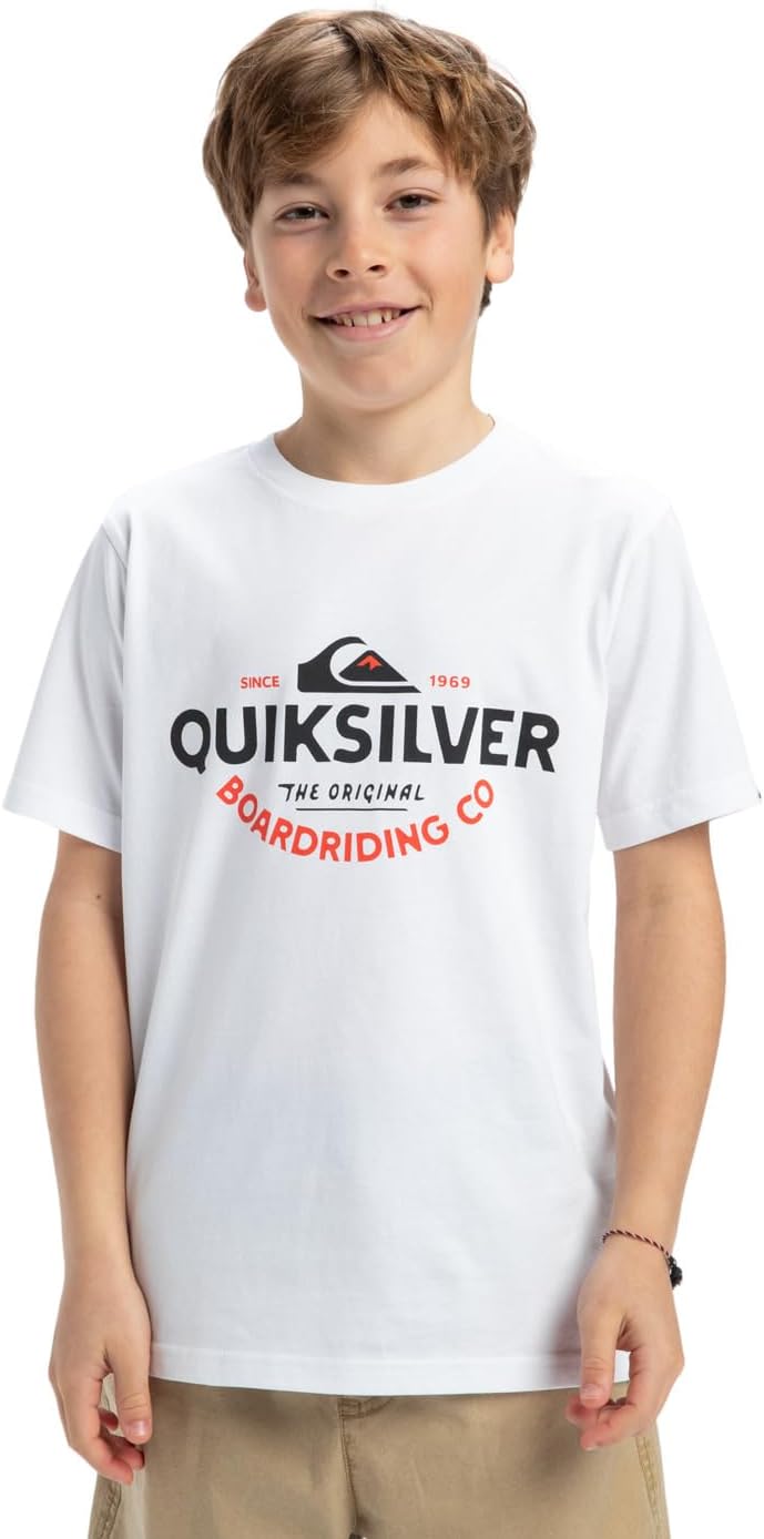 Detalle de Quiksilver Ev Typed Out SS YTH T-Shirt Garçon (Lot de 1) – Confort & Style durable