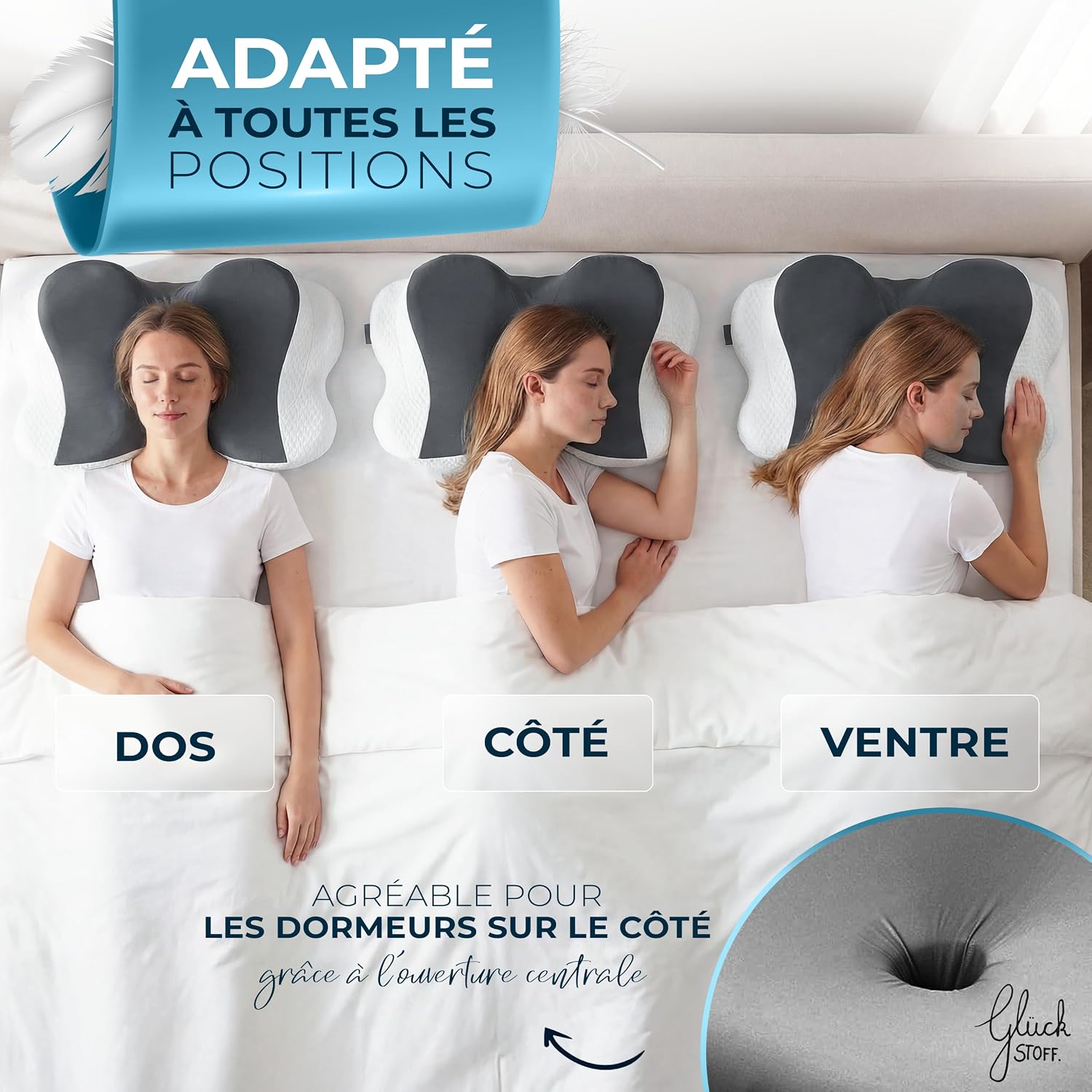 Detalle 2 de Glückstoff Oreiller orthopédique 50 000 clients