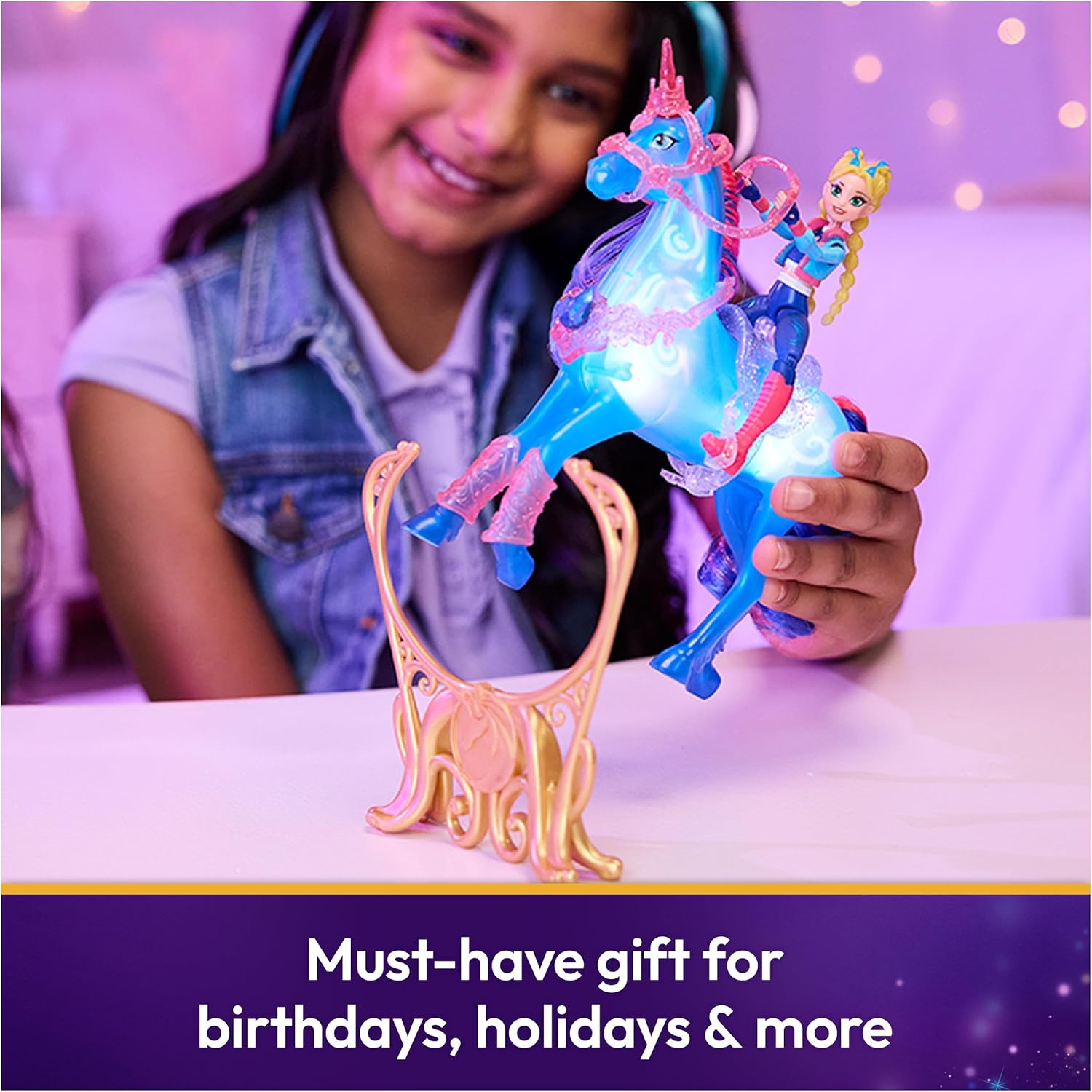 Thumbnail 6 de Unicorn Academy: Unicorno Train & Glow River con Isabel — Set Dressage Luminoso per bambine 4+