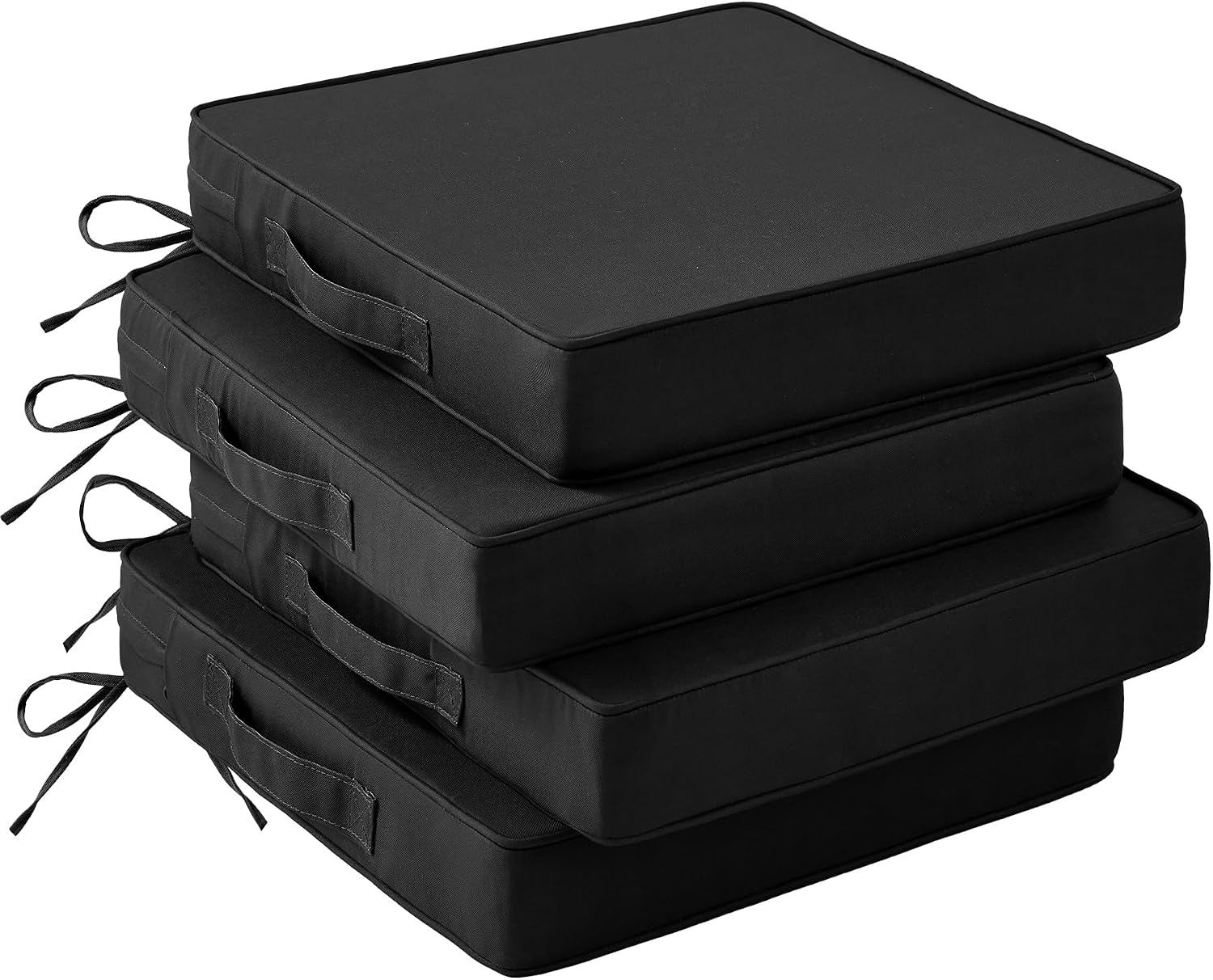 Detalle de IASEAHK 19" x 19" x 3" Patio Chair Cushions, Set of 4, Black