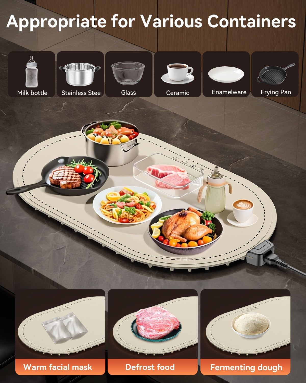 Thumbnail 5 de Food Warming Mat Fast Heating Pad