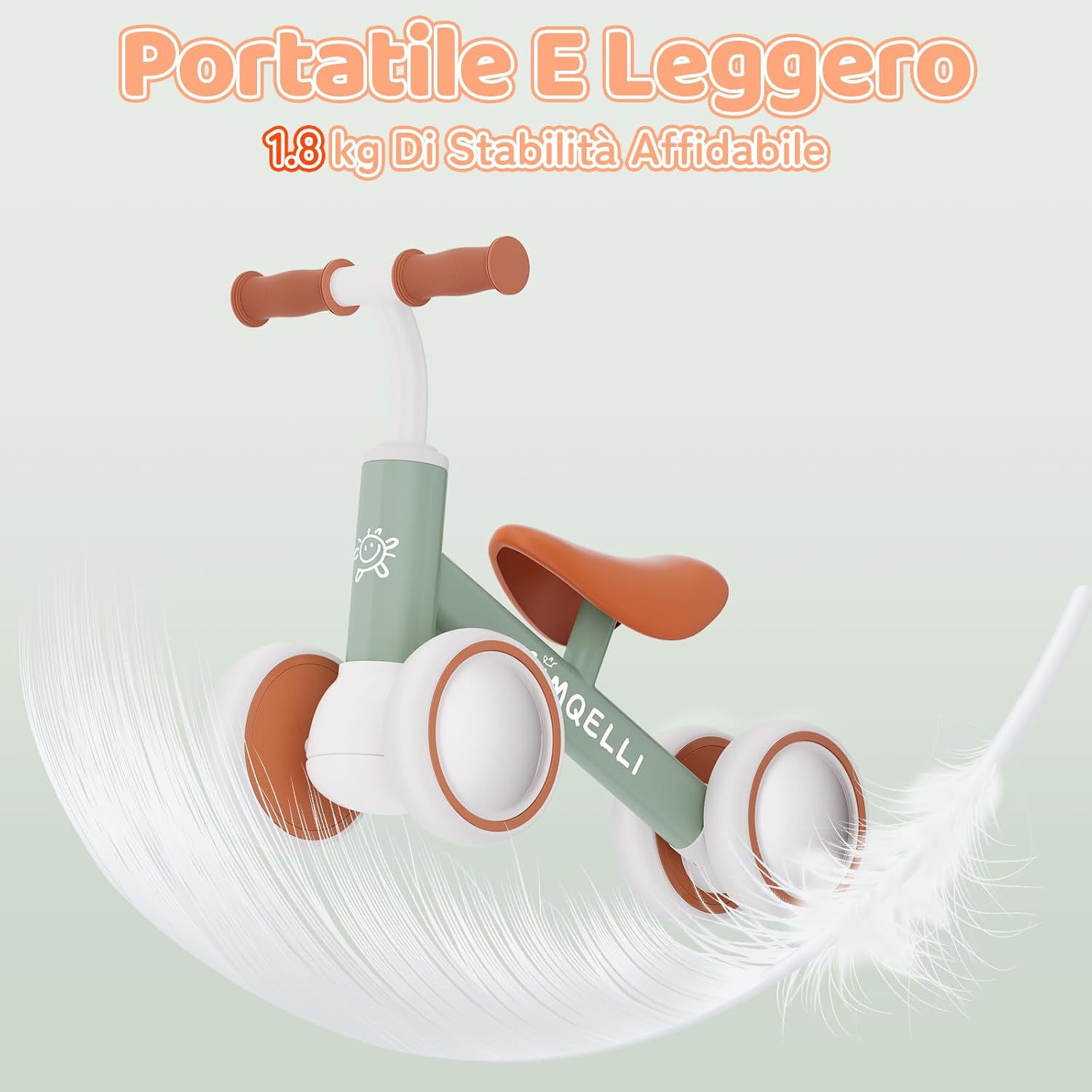 Thumbnail 6 de SIMQELLI Bicicletta Senza Pedali per 1 Anno (10-24 Mesi) – equilibrio sicuro per bambini con 4 ruote (Verde)
