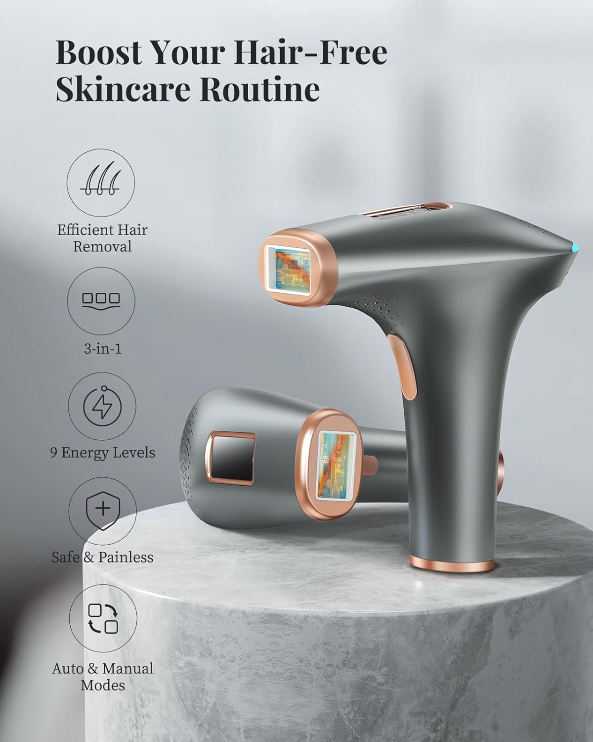 Thumbnail 6 de Haarlosy IPL Laser Hair Removal Device (3-in-1) with 9 Levels & Auto Mode in Dark Grey